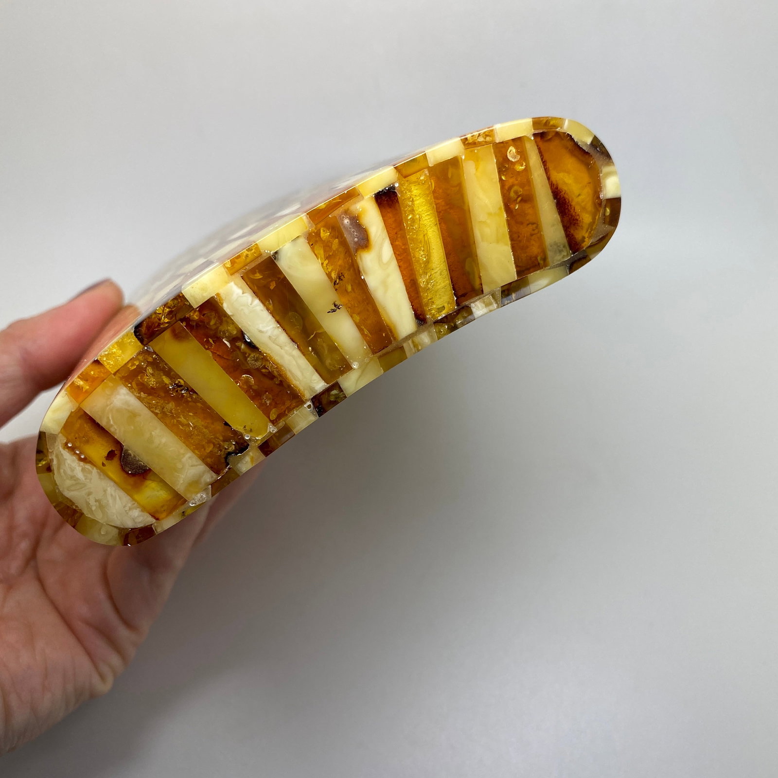 Fascinating Unique Antique Amber Hip Flask - 4