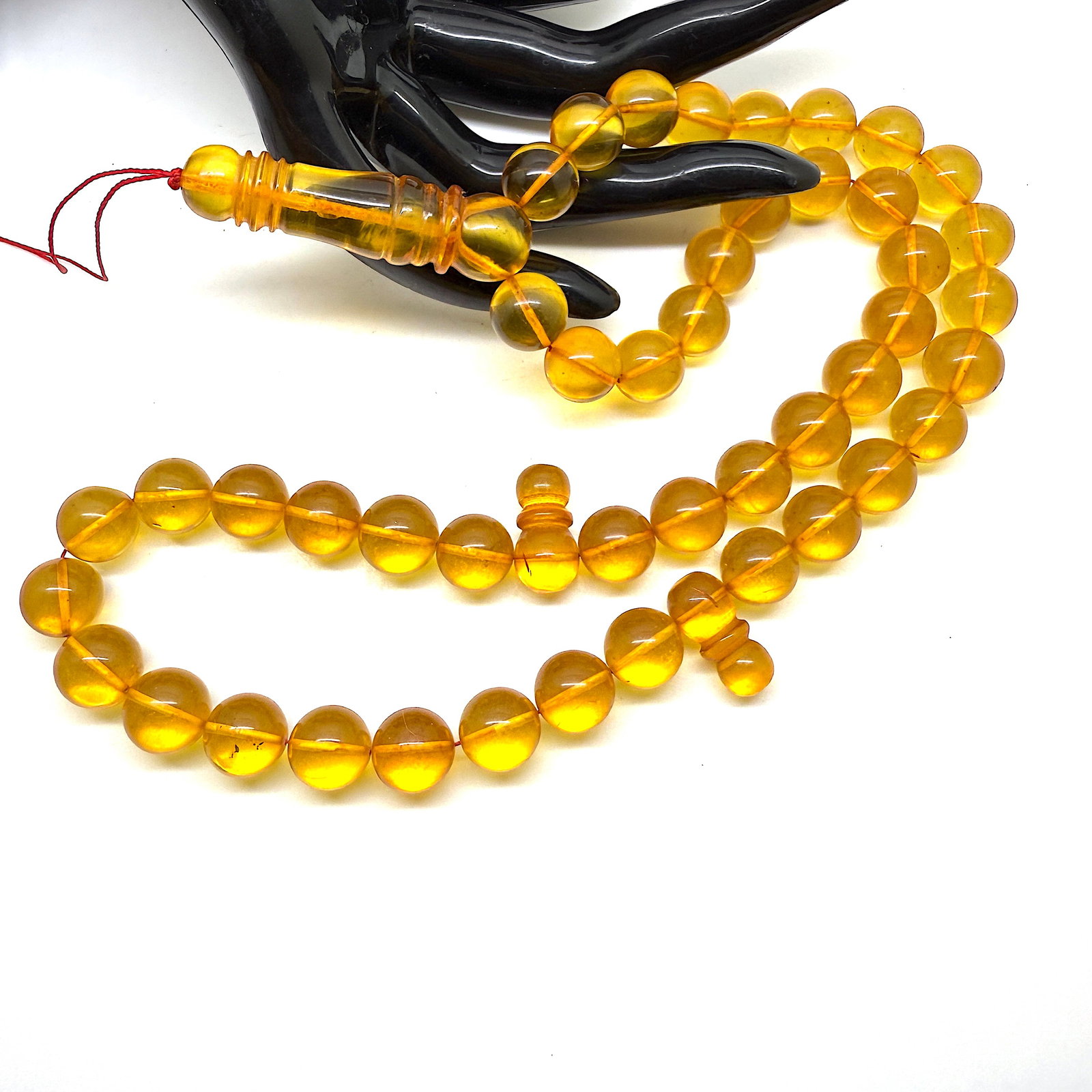 Splendid Amber Tesbih made from Round Amber beads - 4