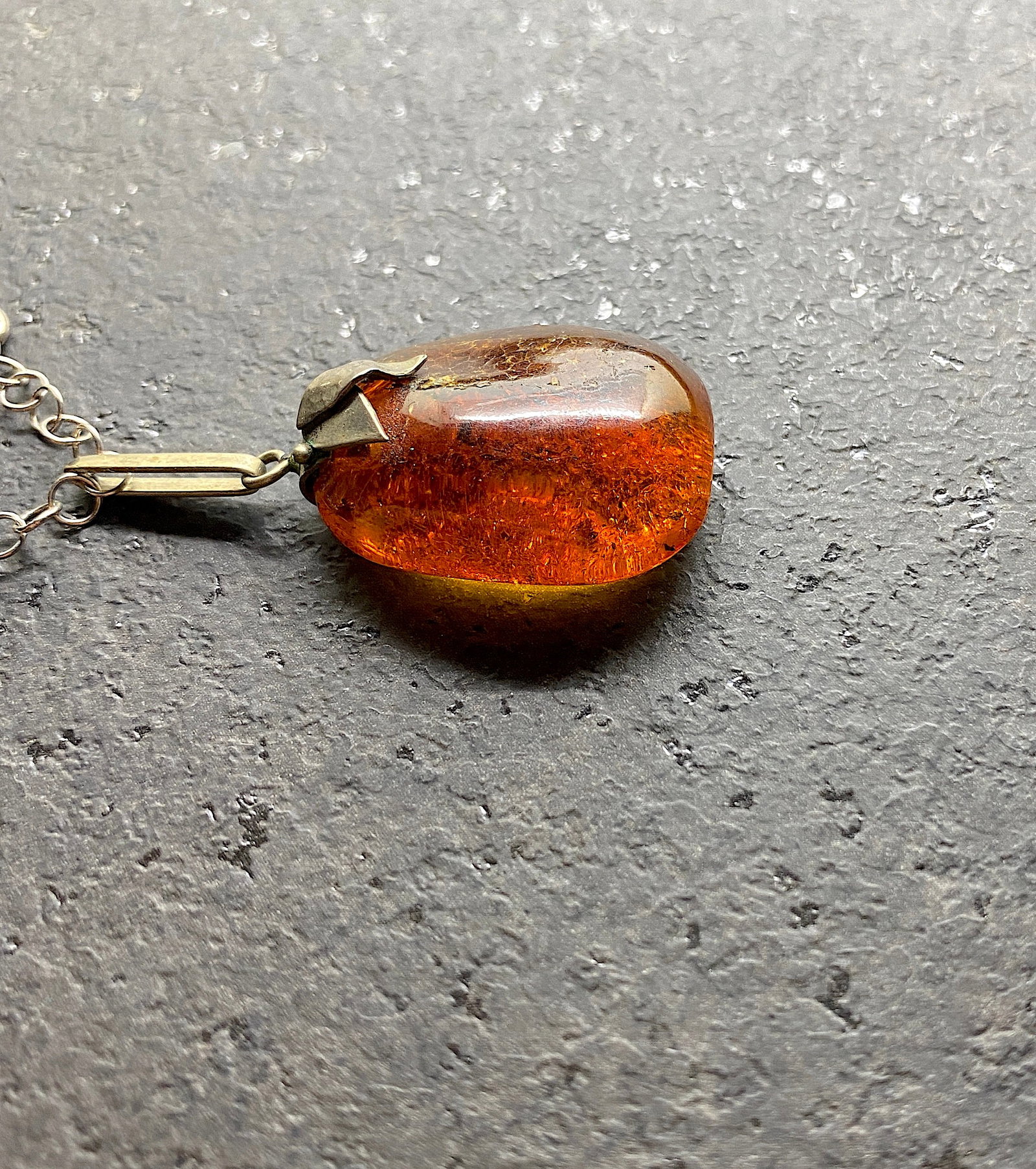 Staggering Vintage Amber Necklace made from Cabochon shaped Amber beads - 5