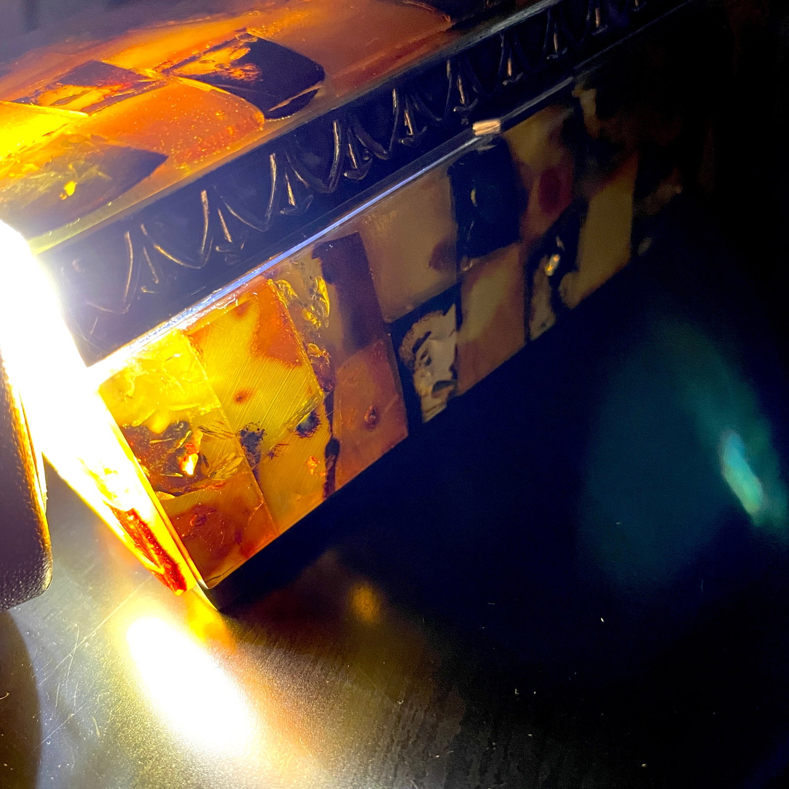 Antique Amber Jewellery box - 7