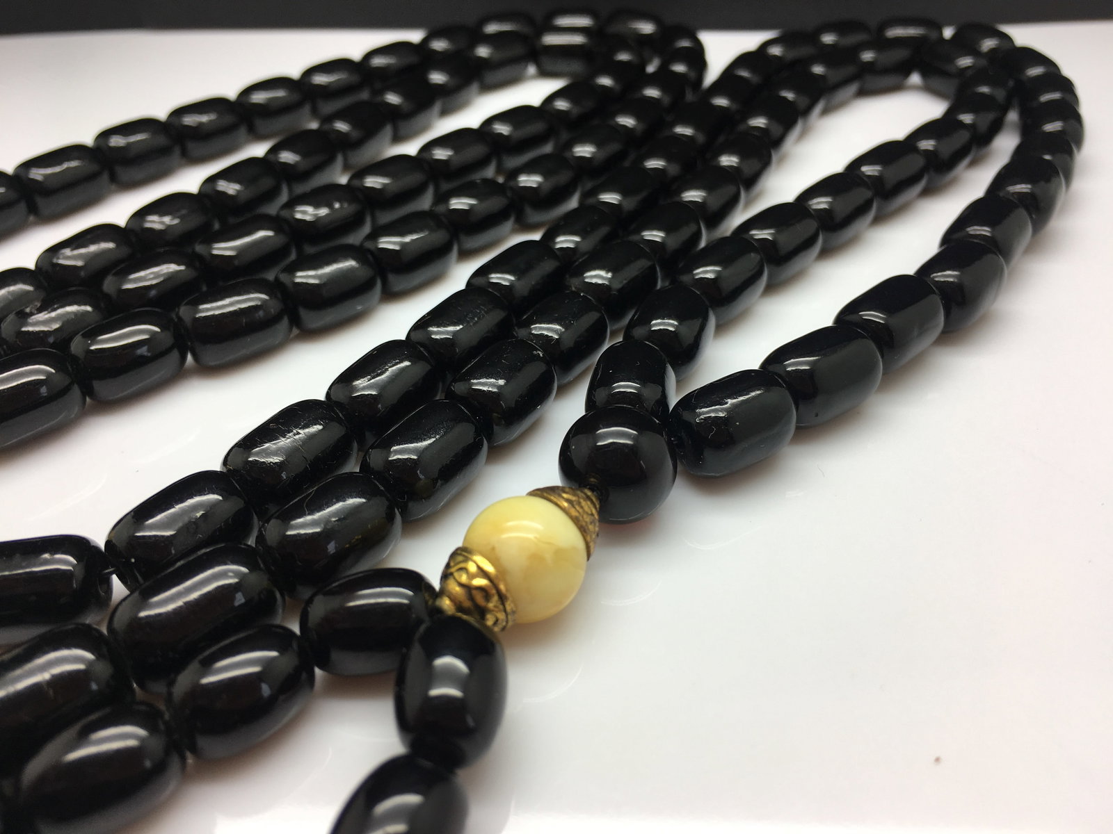 Incredible Amber Mala made from Barrel shaped Amber beads - 2