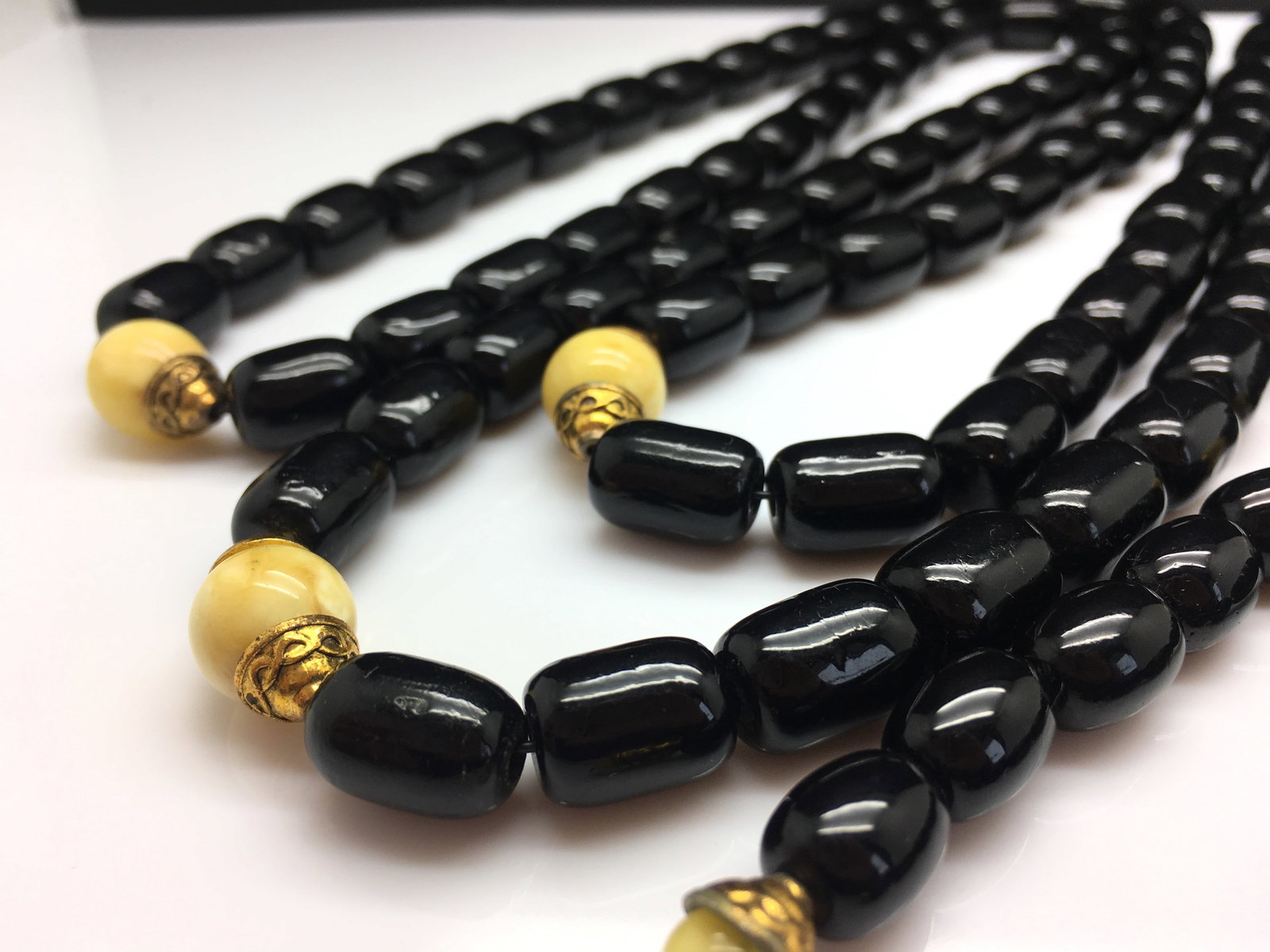 Incredible Amber Mala made from Barrel shaped Amber beads - 3