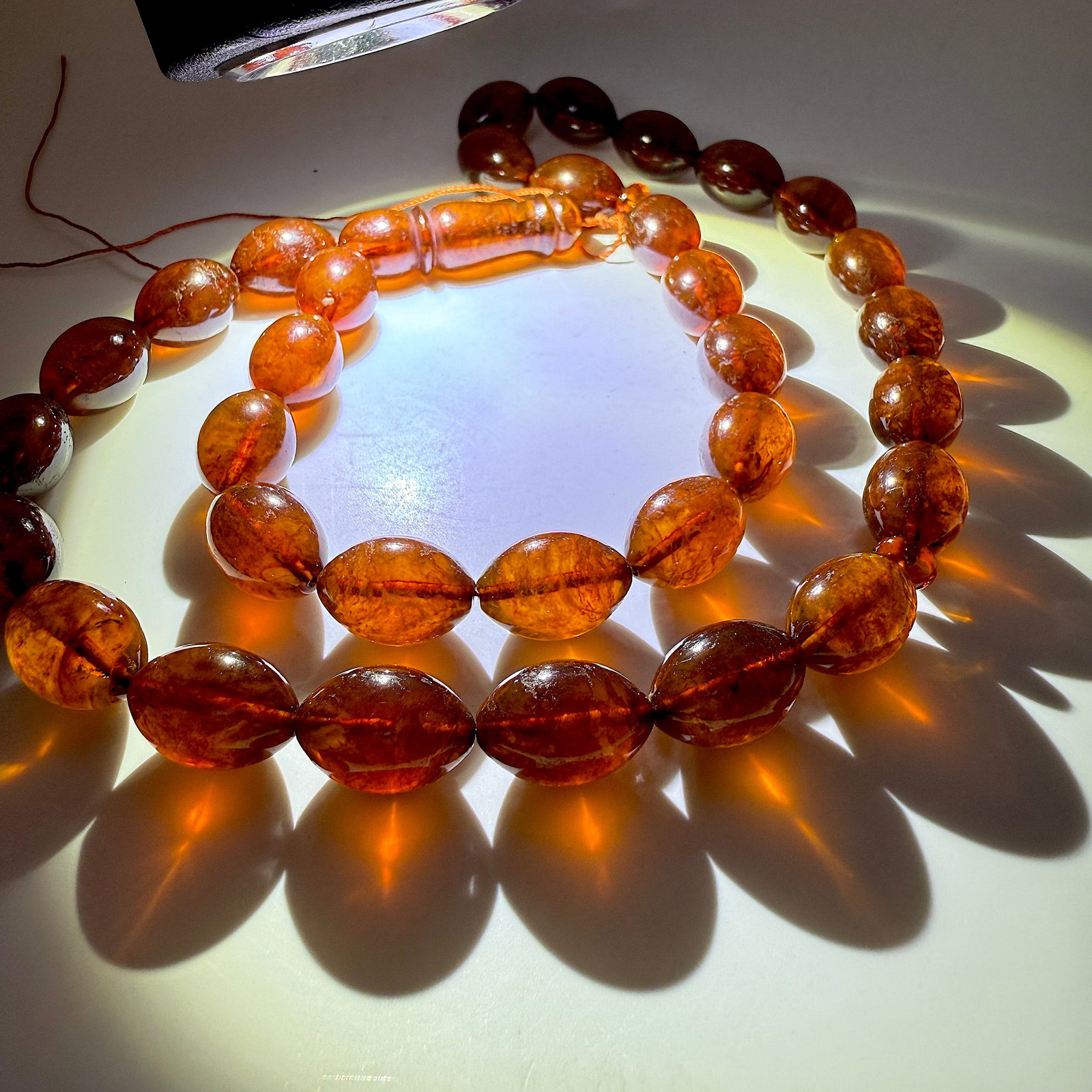 Unique and Astonishing Amber Tesbih made from Olive shaped Amber beads - 6