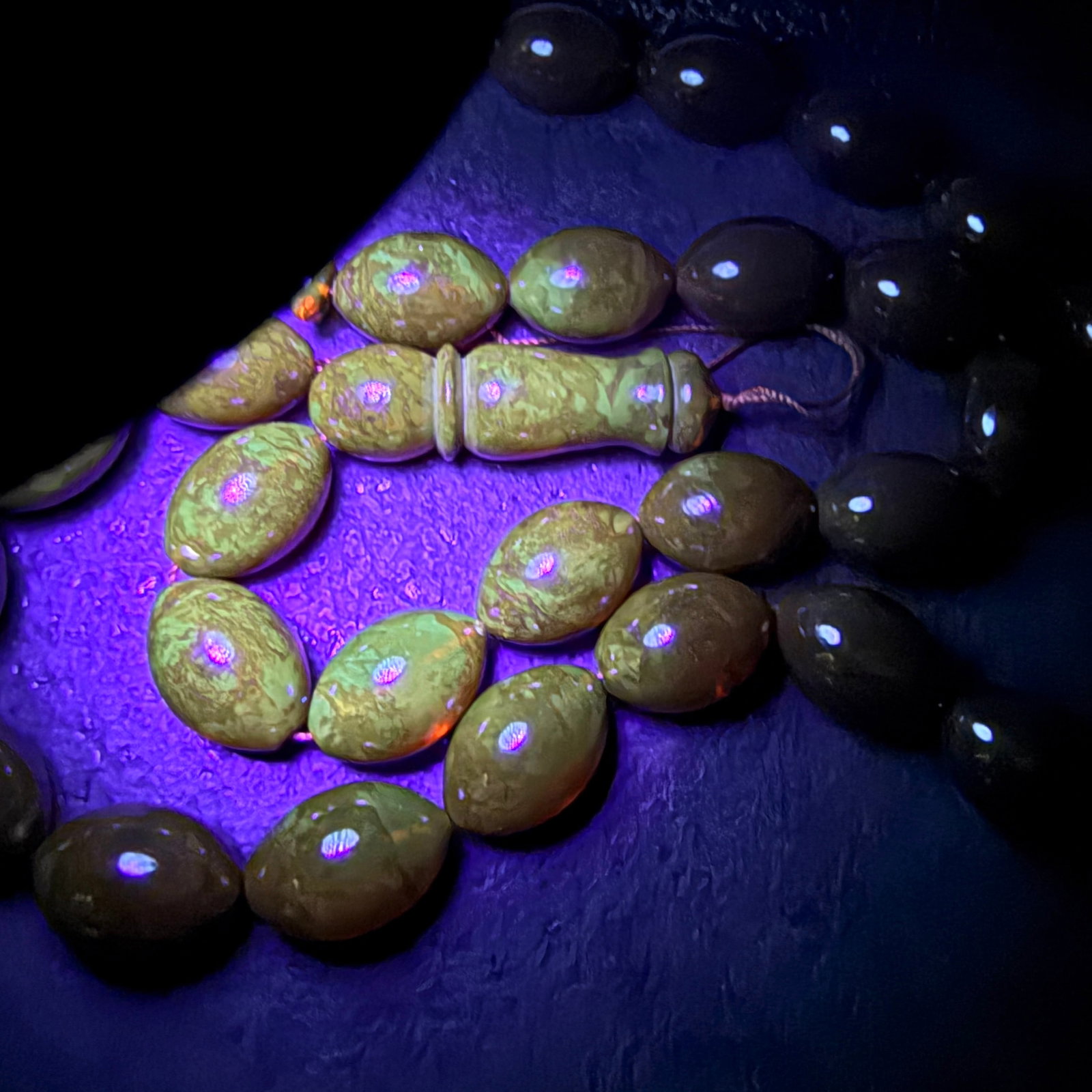 Unique and Astonishing Amber Tesbih made from Olive shaped Amber beads - 7