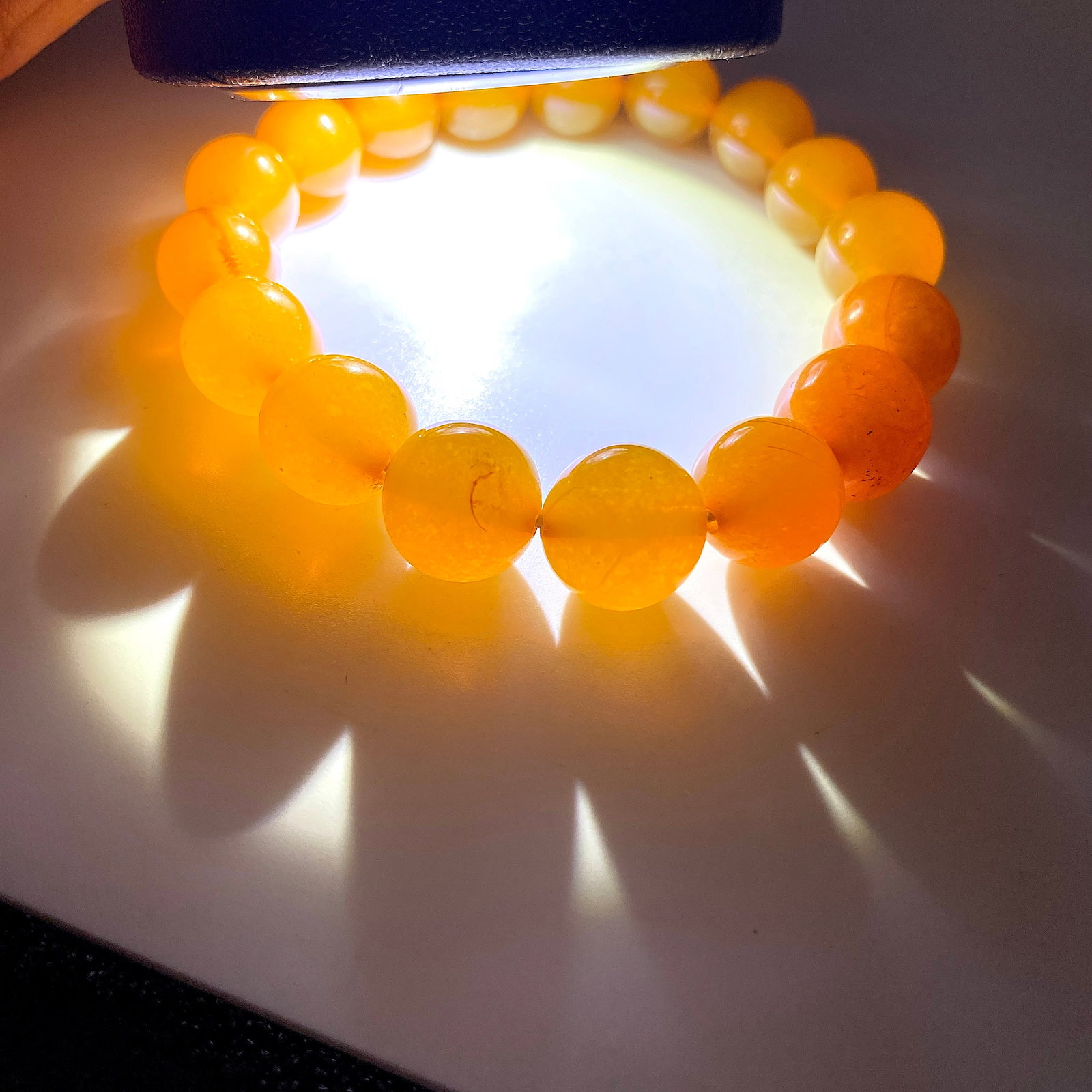 Beautiful Unique Vintage Amber Bracelet made from Round Amber beads - 6