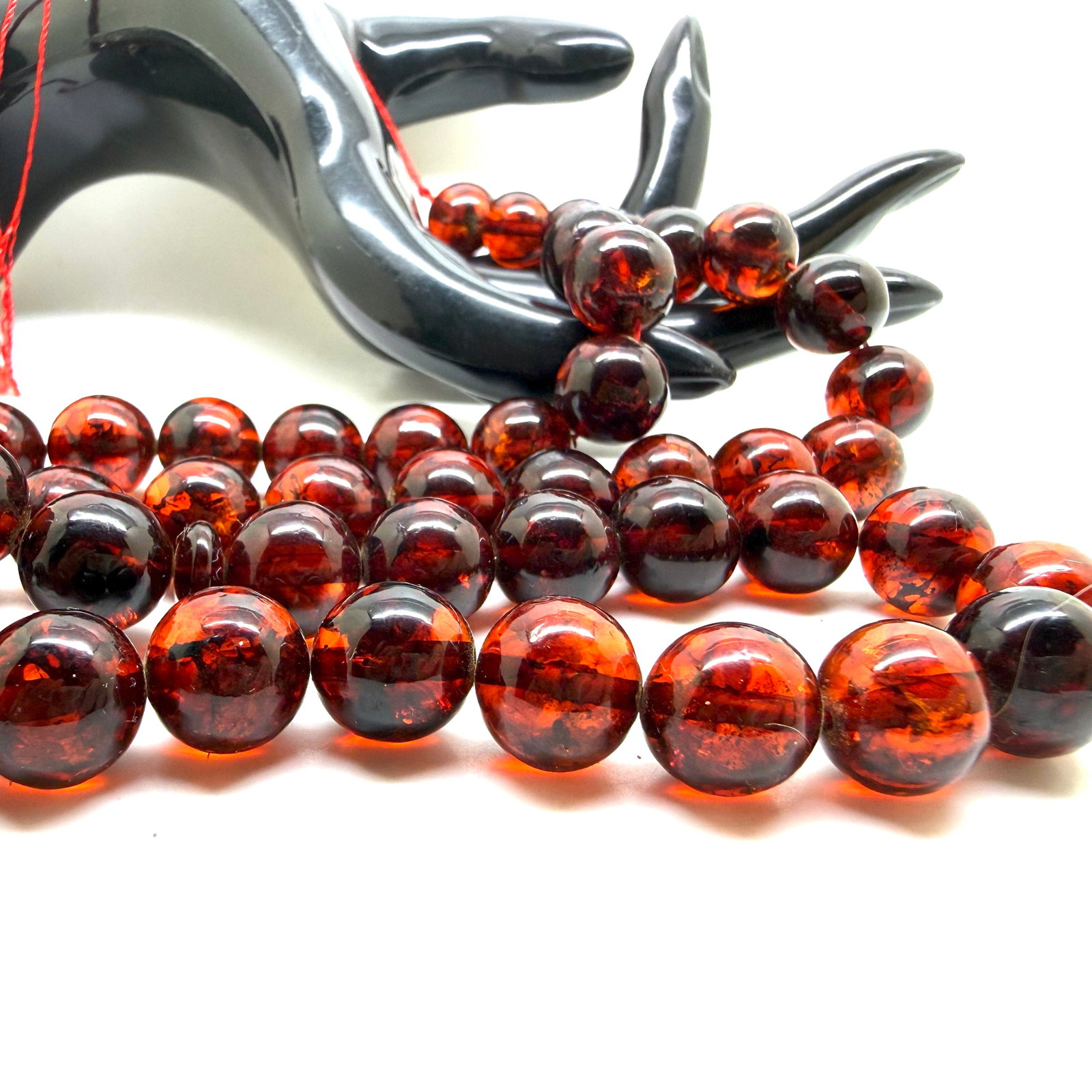 Astonishing Amber Tesbih made from Round Amber beads - 5