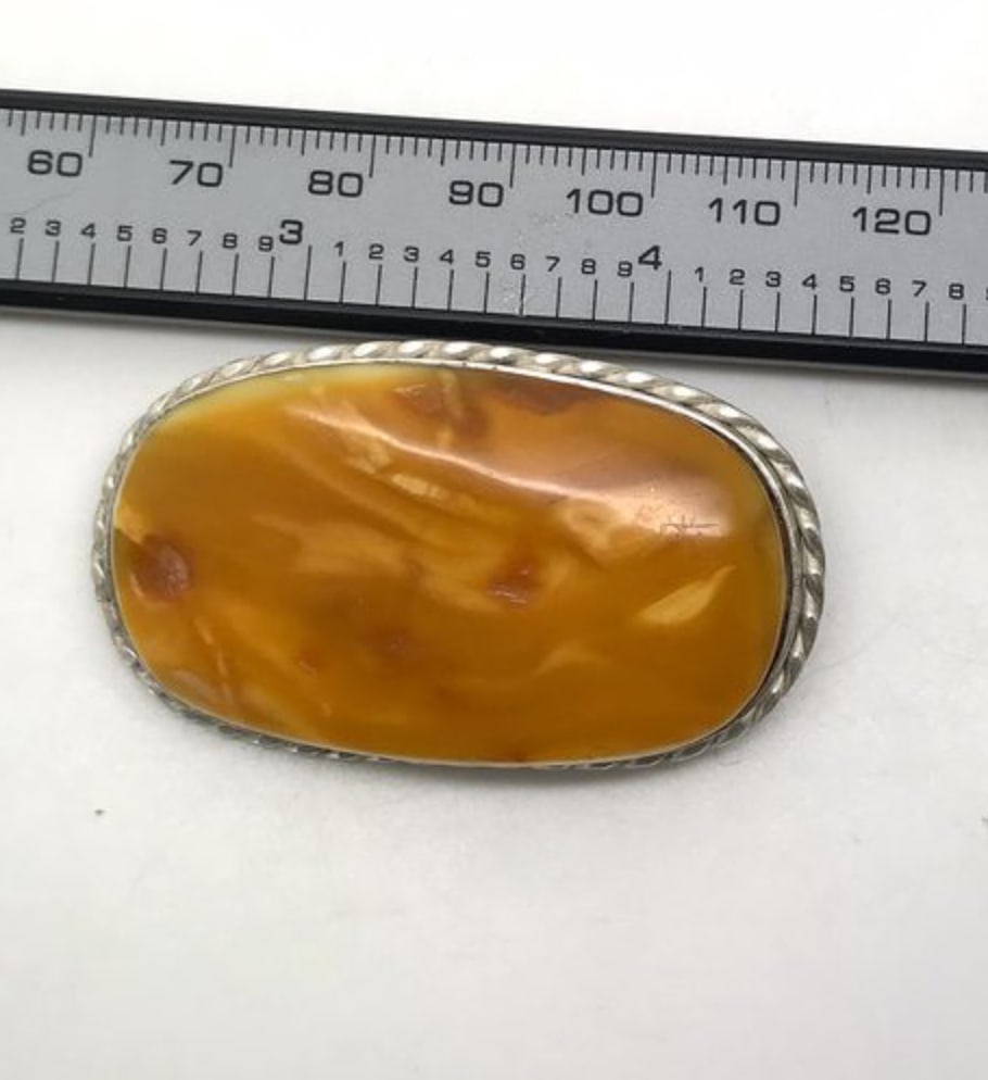 Amazing Unique Vintage Amber Brooch - 7