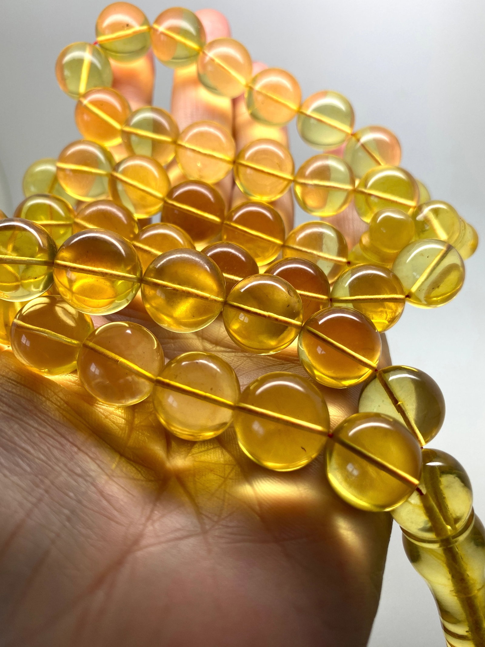 Outstanding Amber Tesbih made from Round Amber beads - 5