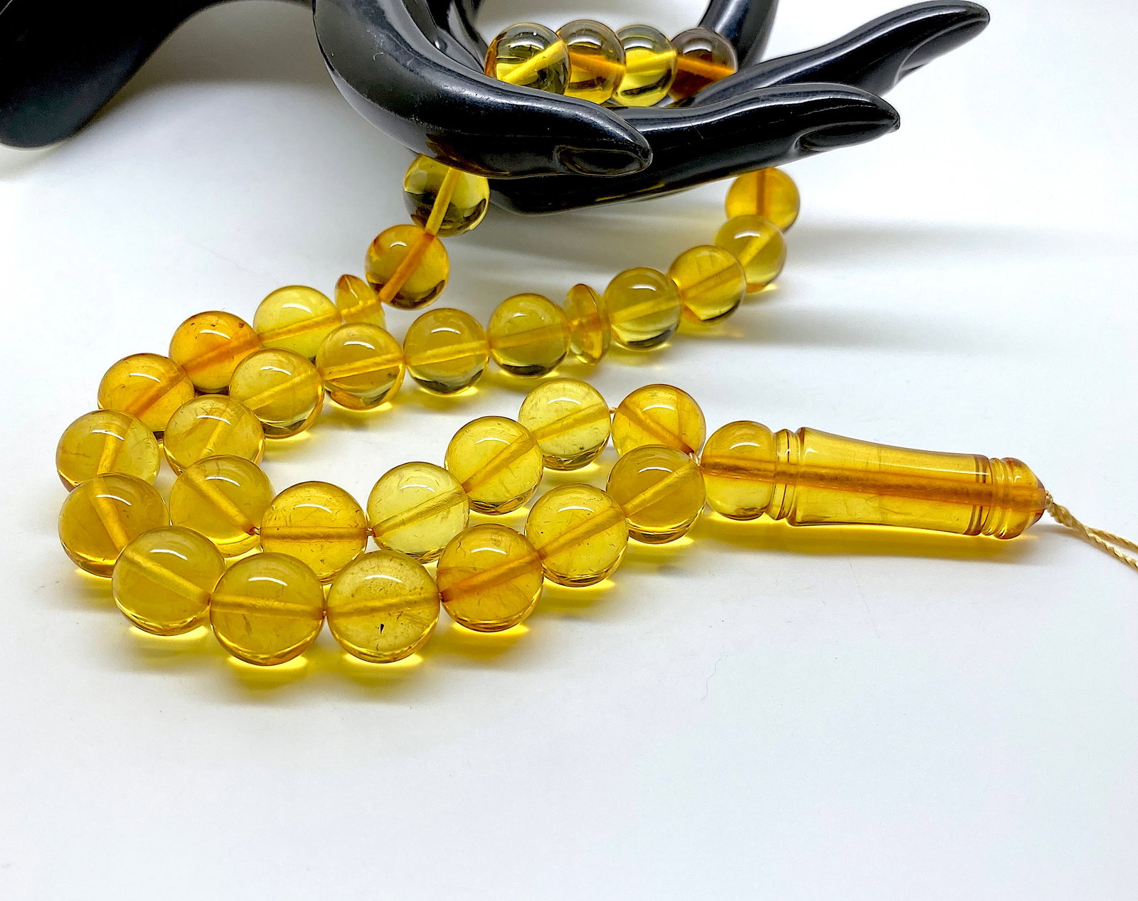 Impressive Amber Tesbih made from Round Amber beads - 4