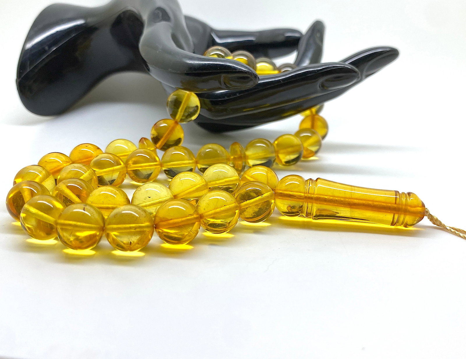 Impressive Amber Tesbih made from Round Amber beads - 5