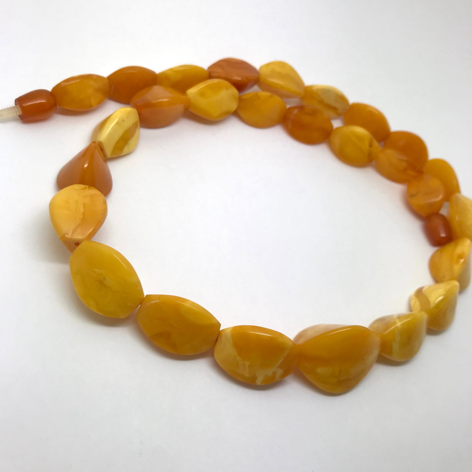 Antique Cut Amber Necklace - 7