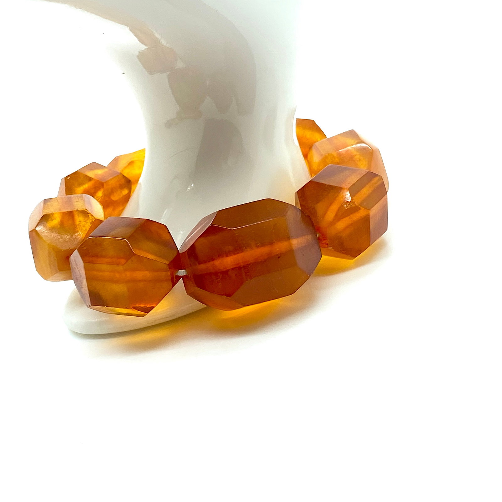 Beautiful Amber Bracelet made from Barrel shaped Amber beads - 6