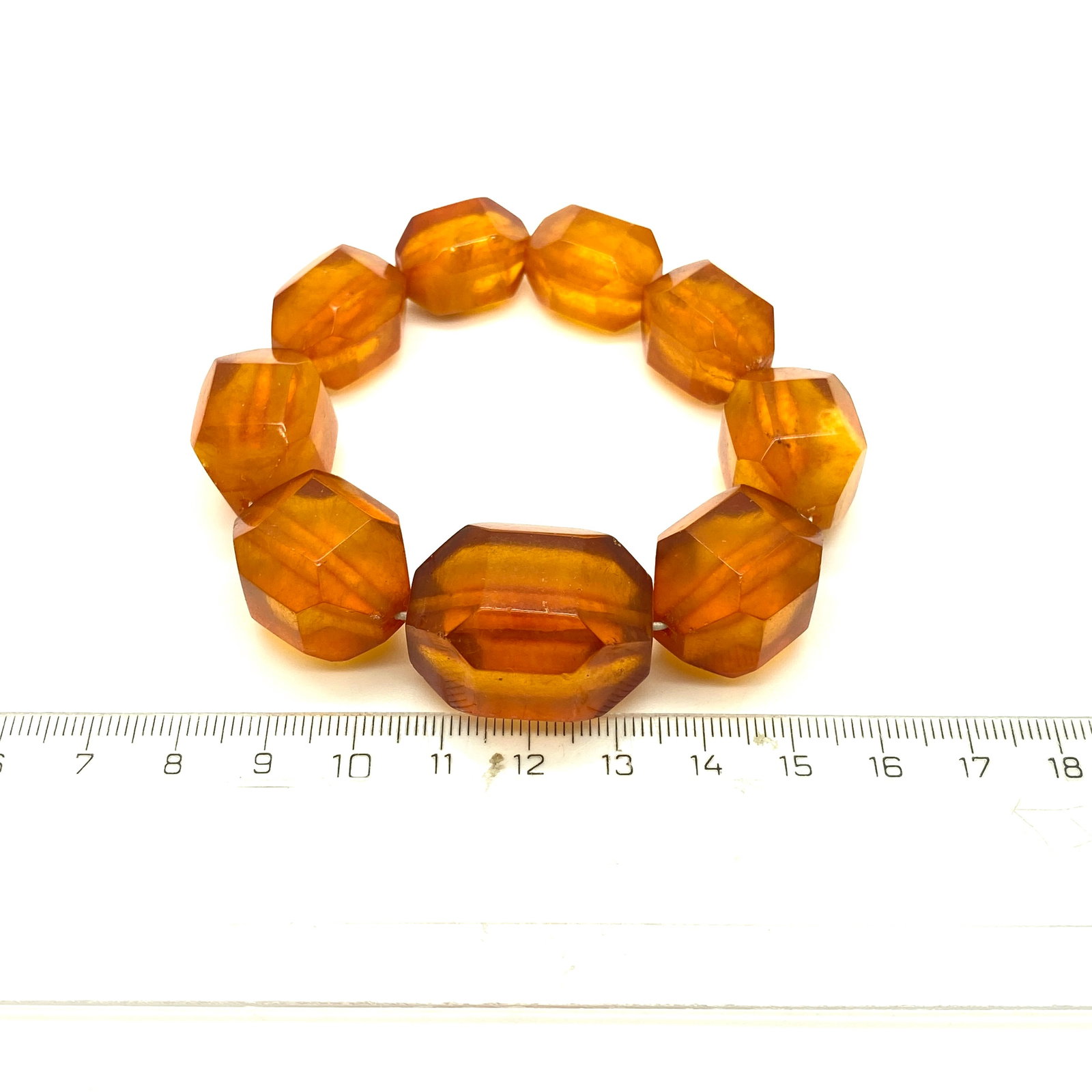 Beautiful Amber Bracelet made from Barrel shaped Amber beads - 8