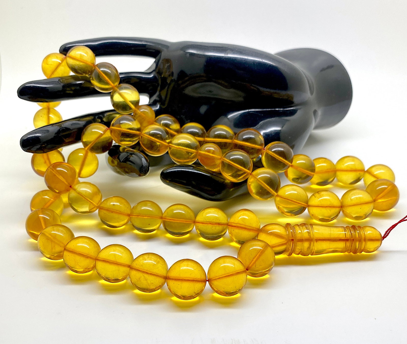 Alluring Amber Tesbih made from Round Amber beads - 5
