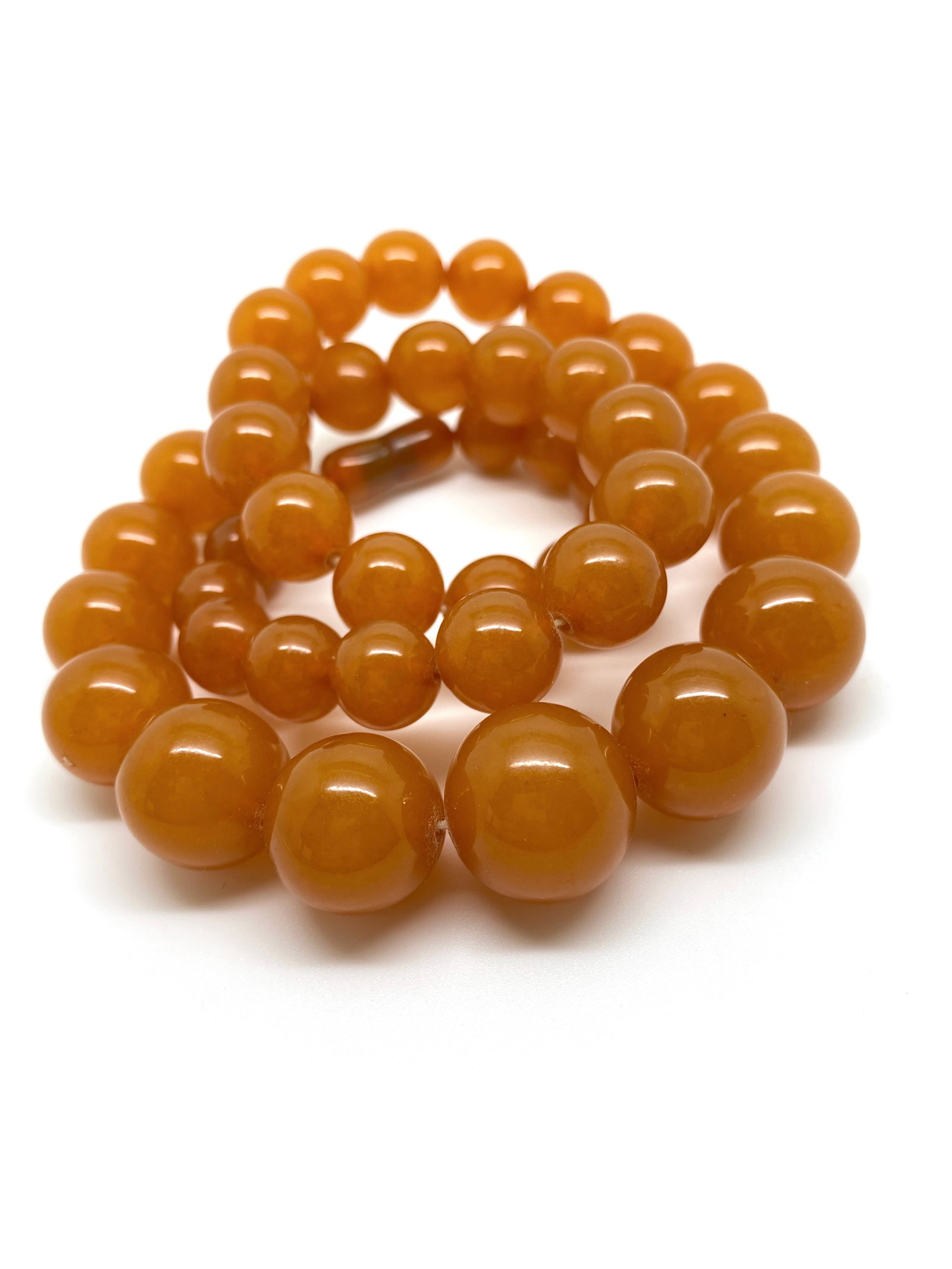Impressive Vintage Amber Necklace made from Round Amber beads - 6