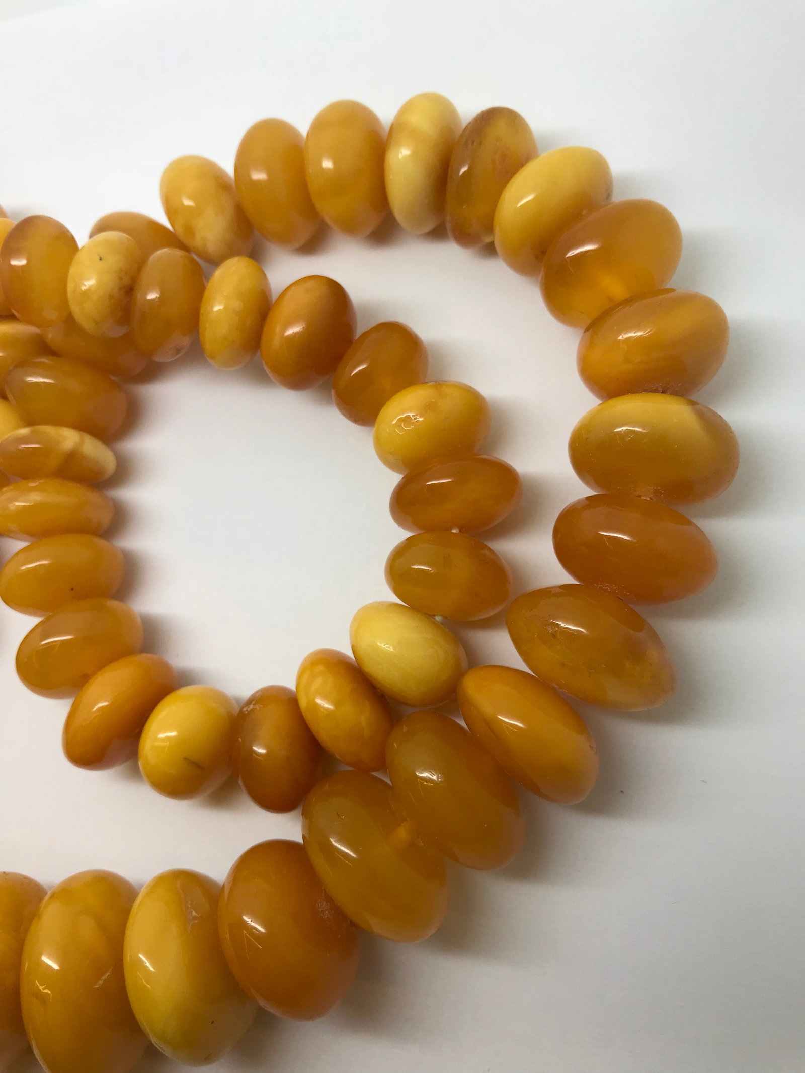 Astonishing Unique Vintage Amber Necklace made from Doughnut shaped Amber beads - 6