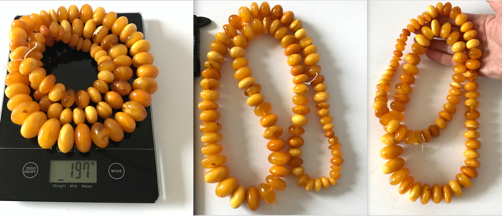 Astonishing Unique Vintage Amber Necklace made from Doughnut shaped Amber beads - 8