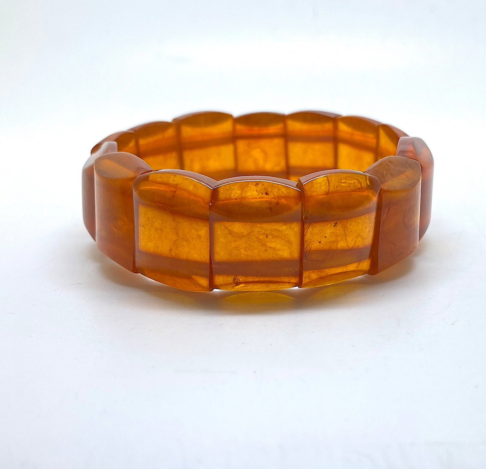 Grand Unique Vintage cut Amber bangle bracalet - 3