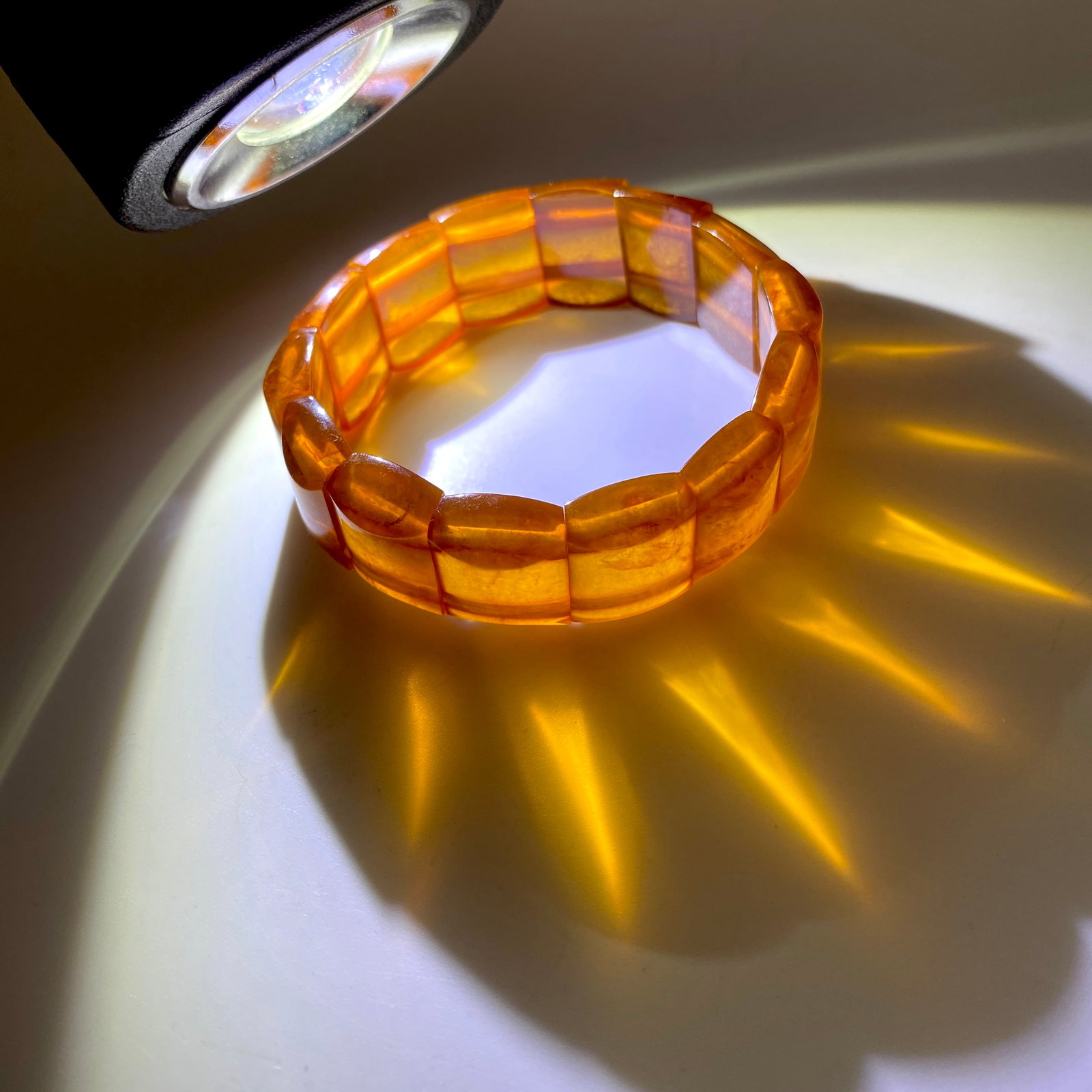 Grand Unique Vintage cut Amber bangle bracalet - 6