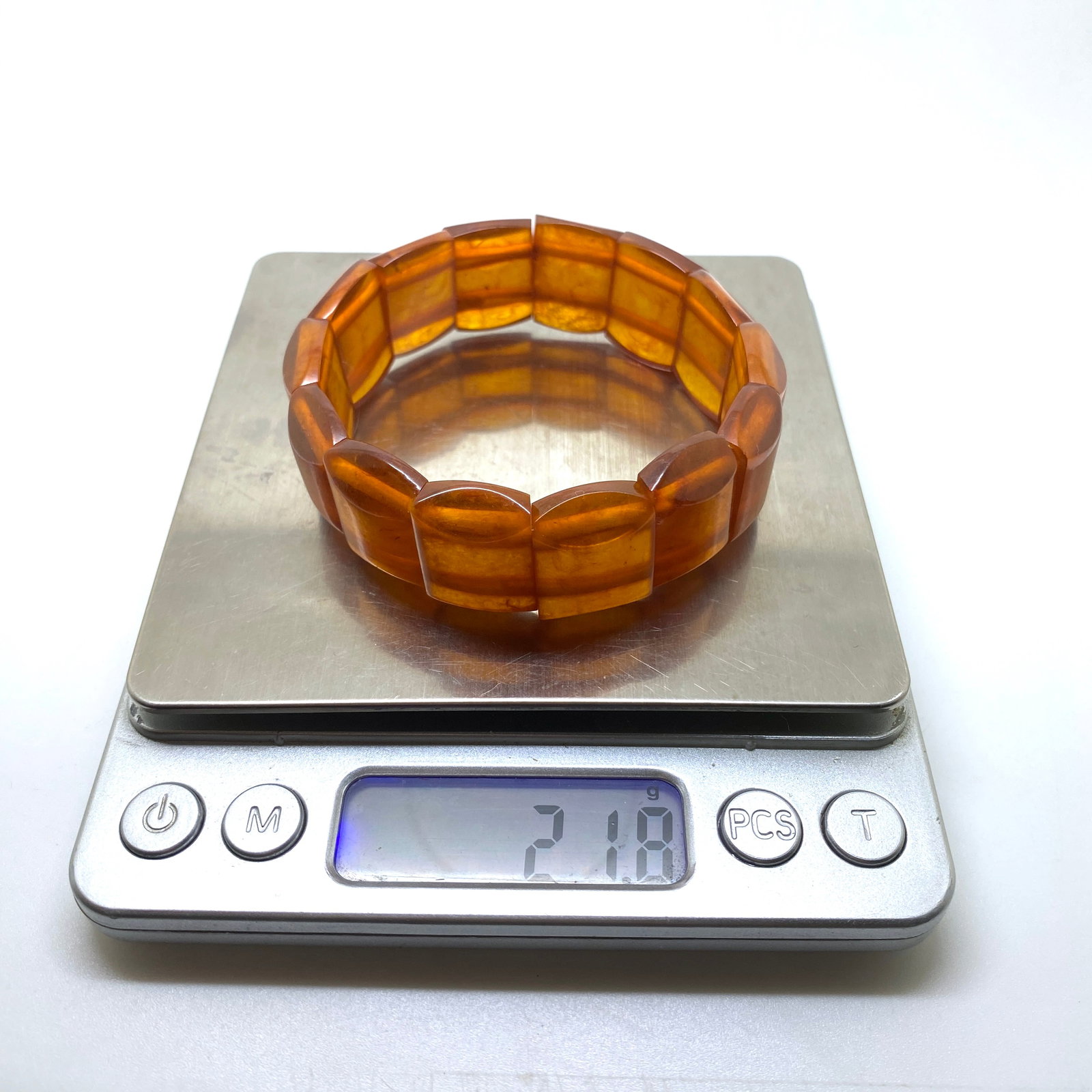 Grand Unique Vintage cut Amber bangle bracalet - 8