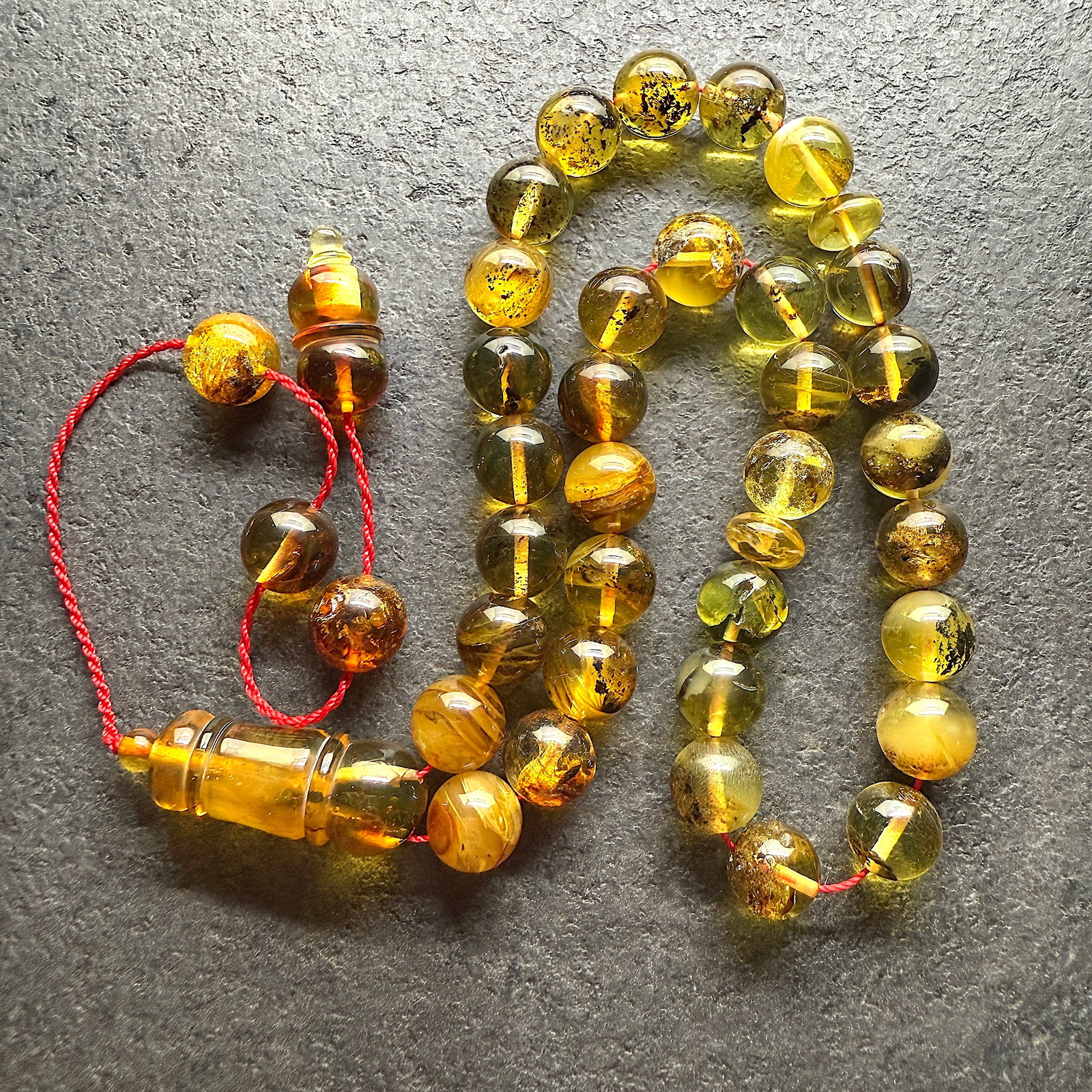Unique and Exquisite Amber Tesbih made from Round Amber beads - 9