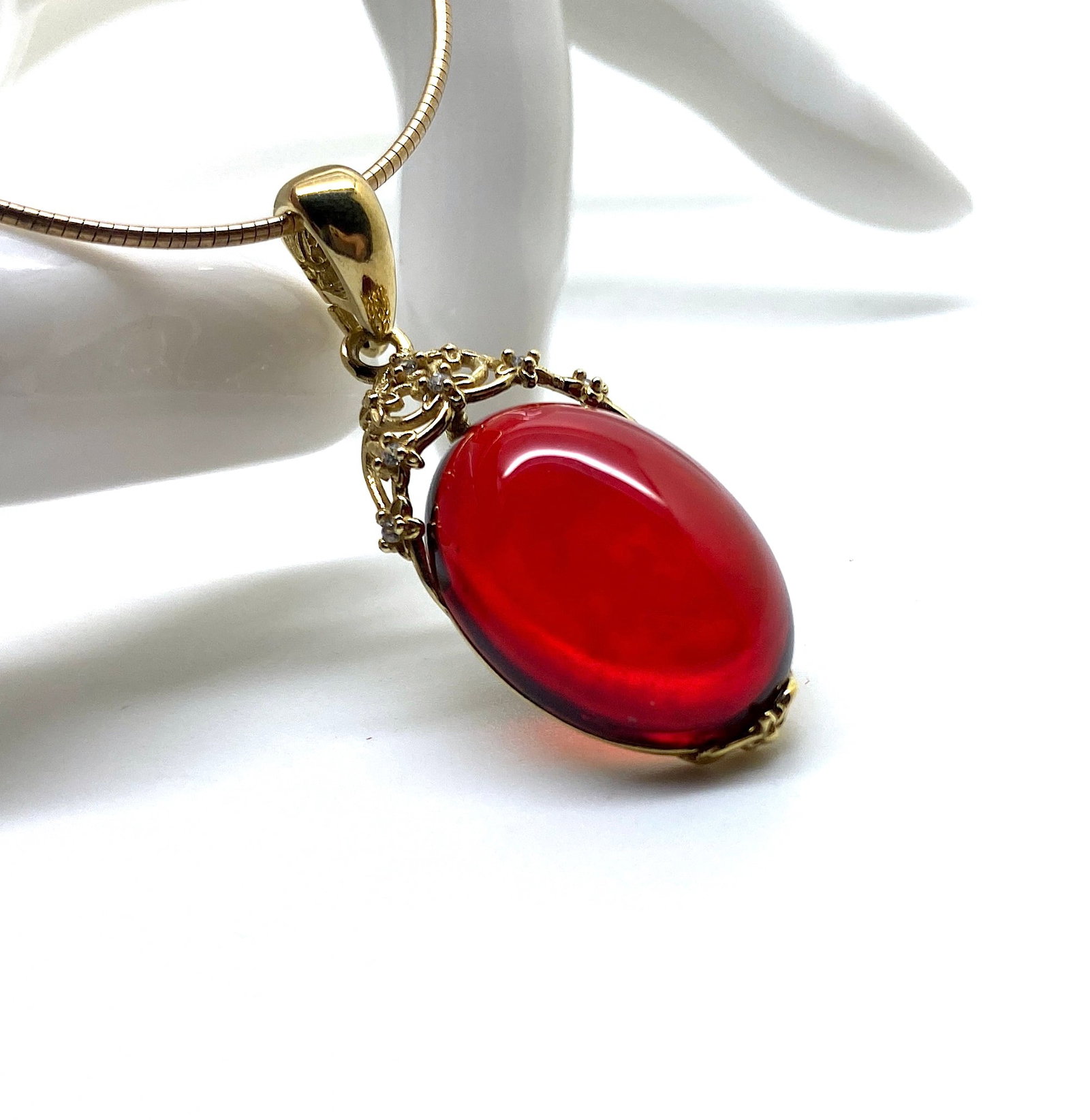 Amazing Amber Pendant shaped like a Drop - 5