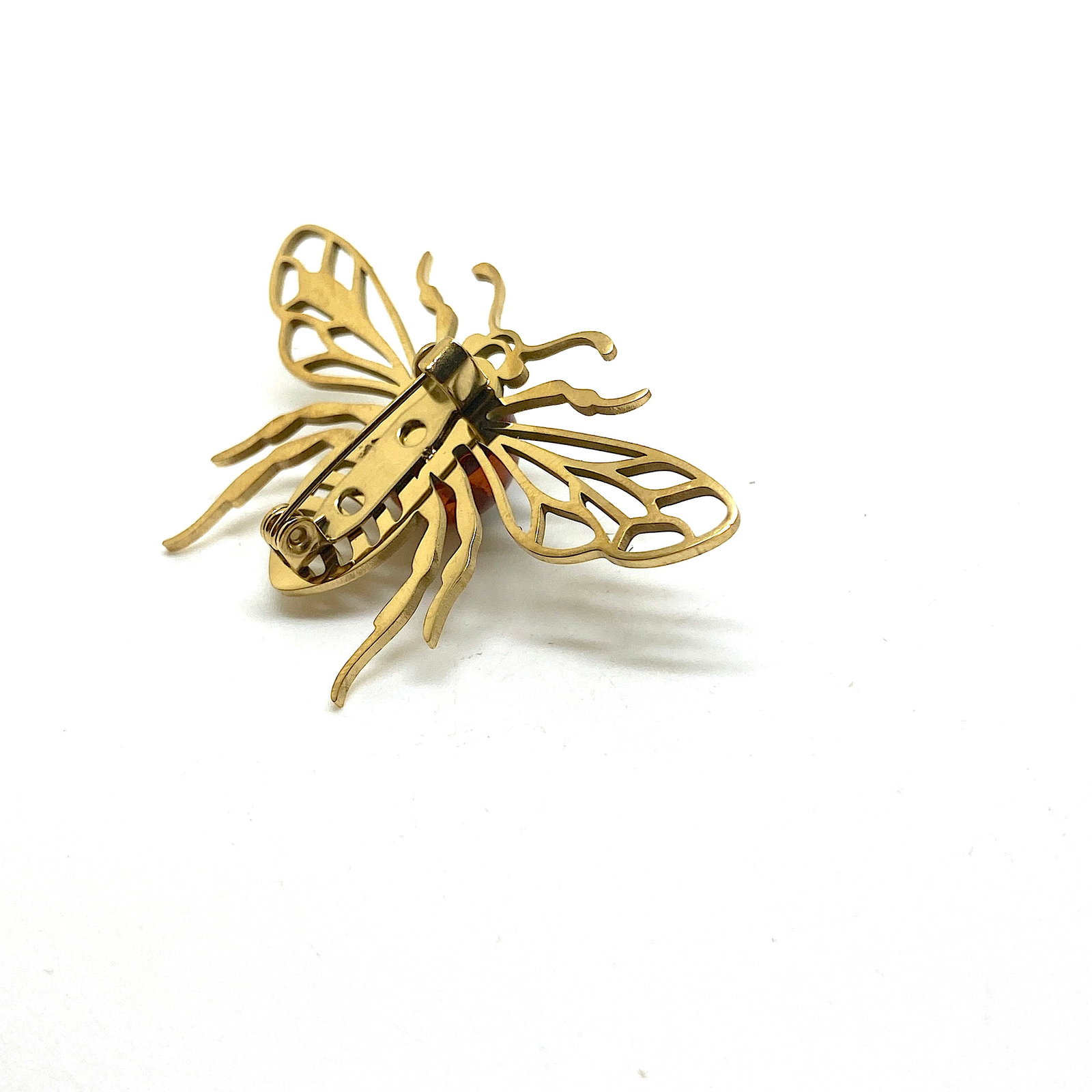 Fascinating Vintage Amber Brooch - 4