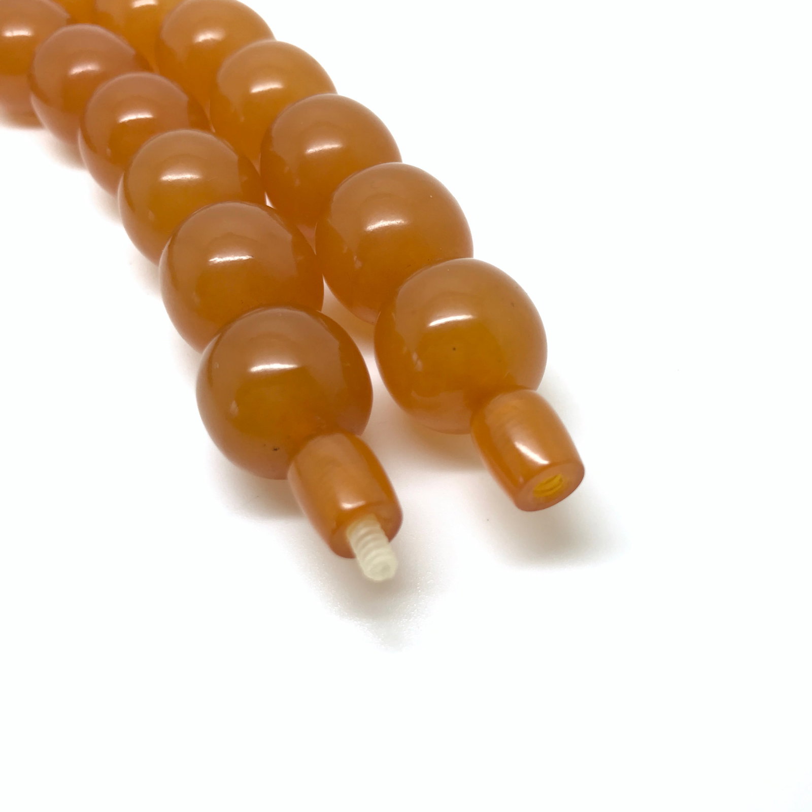 Amazing Unique Vintage Amber Necklace made from Barrel shaped Amber beads - 5