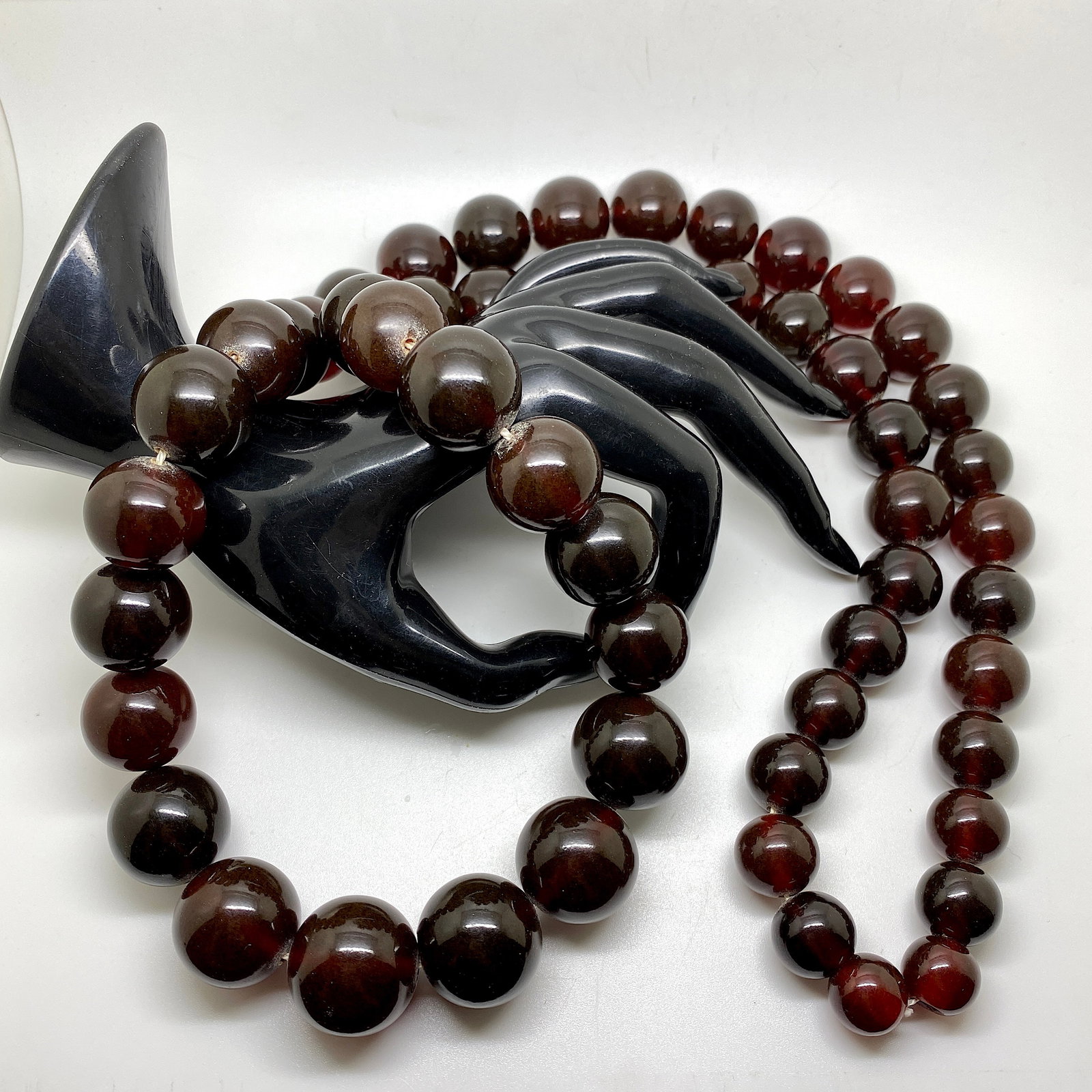 Stunning Unique Antique Amber Necklace made from Round Amber beads - 6