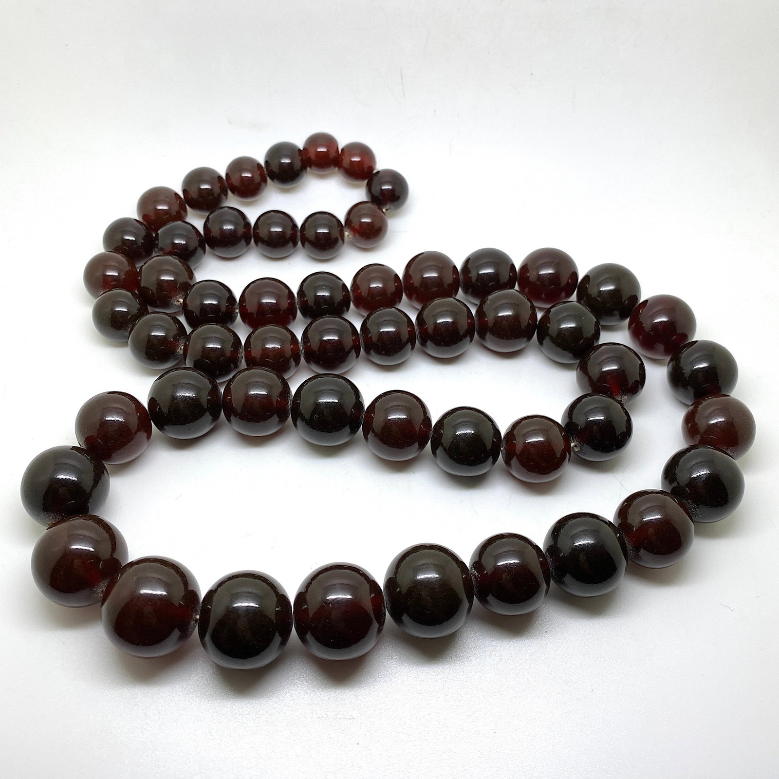 Stunning Unique Antique Amber Necklace made from Round Amber beads - 9