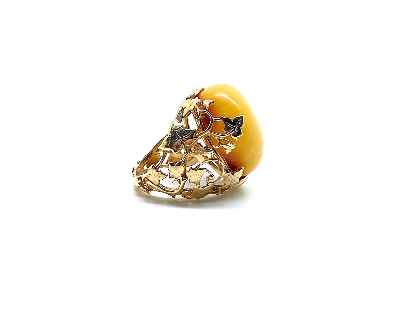 Unique and Adjustable Amber Ring - 7