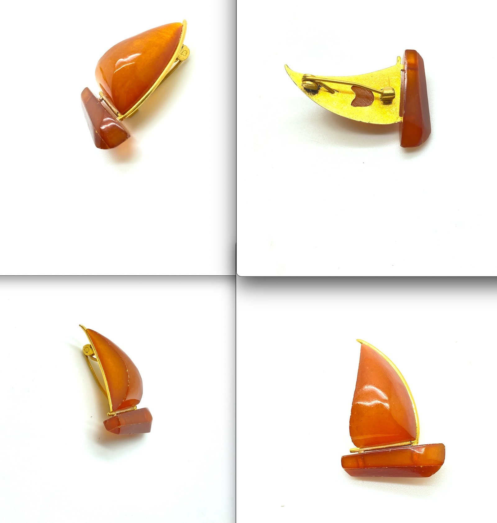 Splendid Vintage Amber Brooch - 5