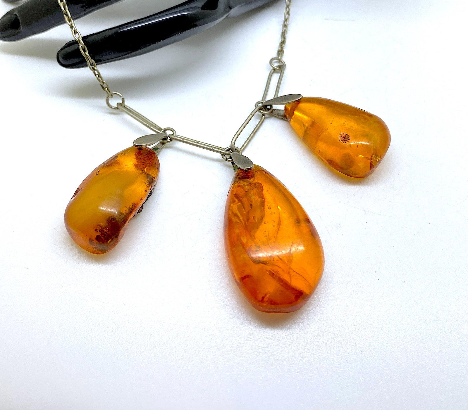 Stunning Unique Antique Amber Necklace - 6