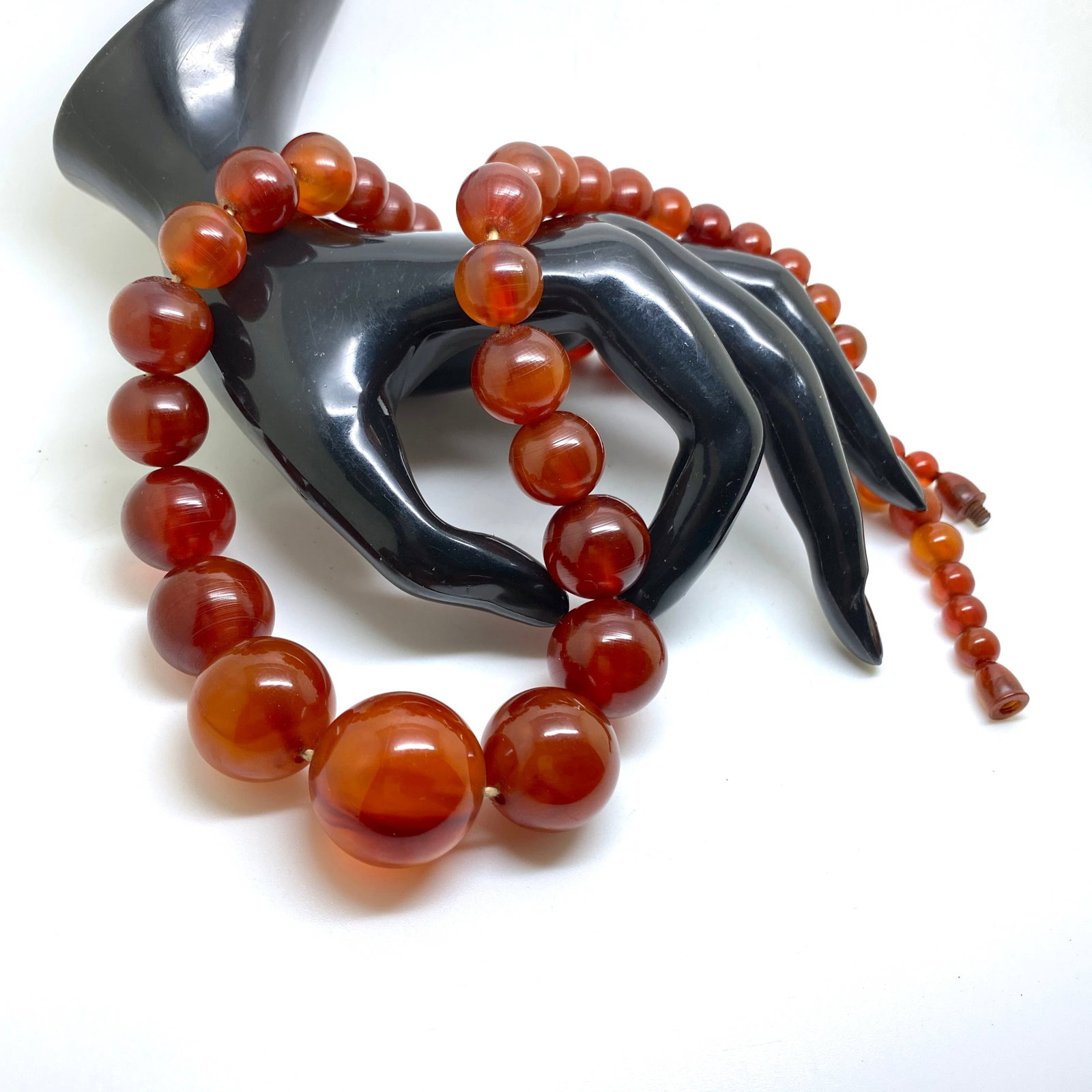 Antique Bakelite Necklace made from Round Bakelite beads - 5