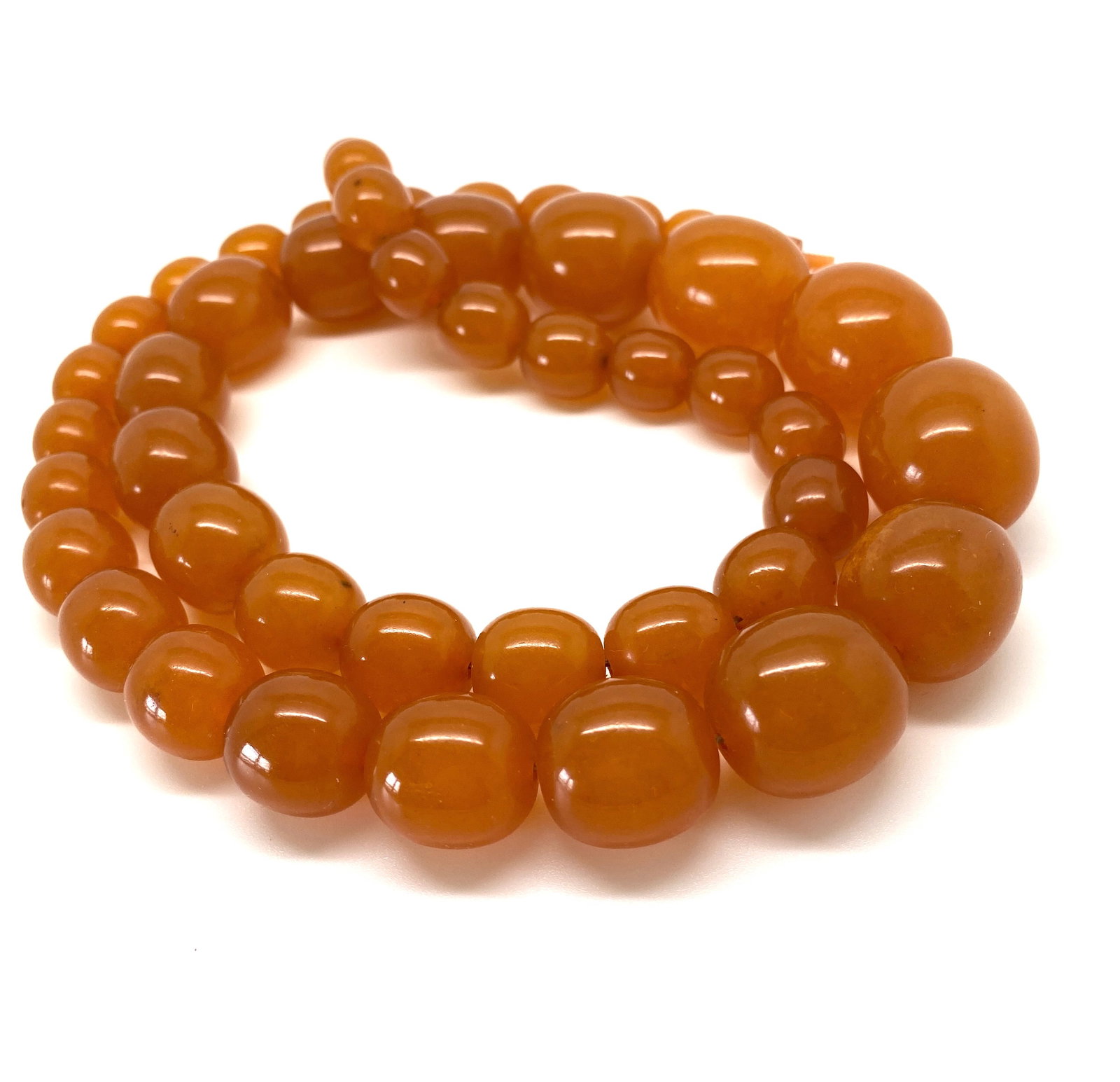 Outstanding Unique Antique Amber Necklace made from Oval shaped Amber beads - 9