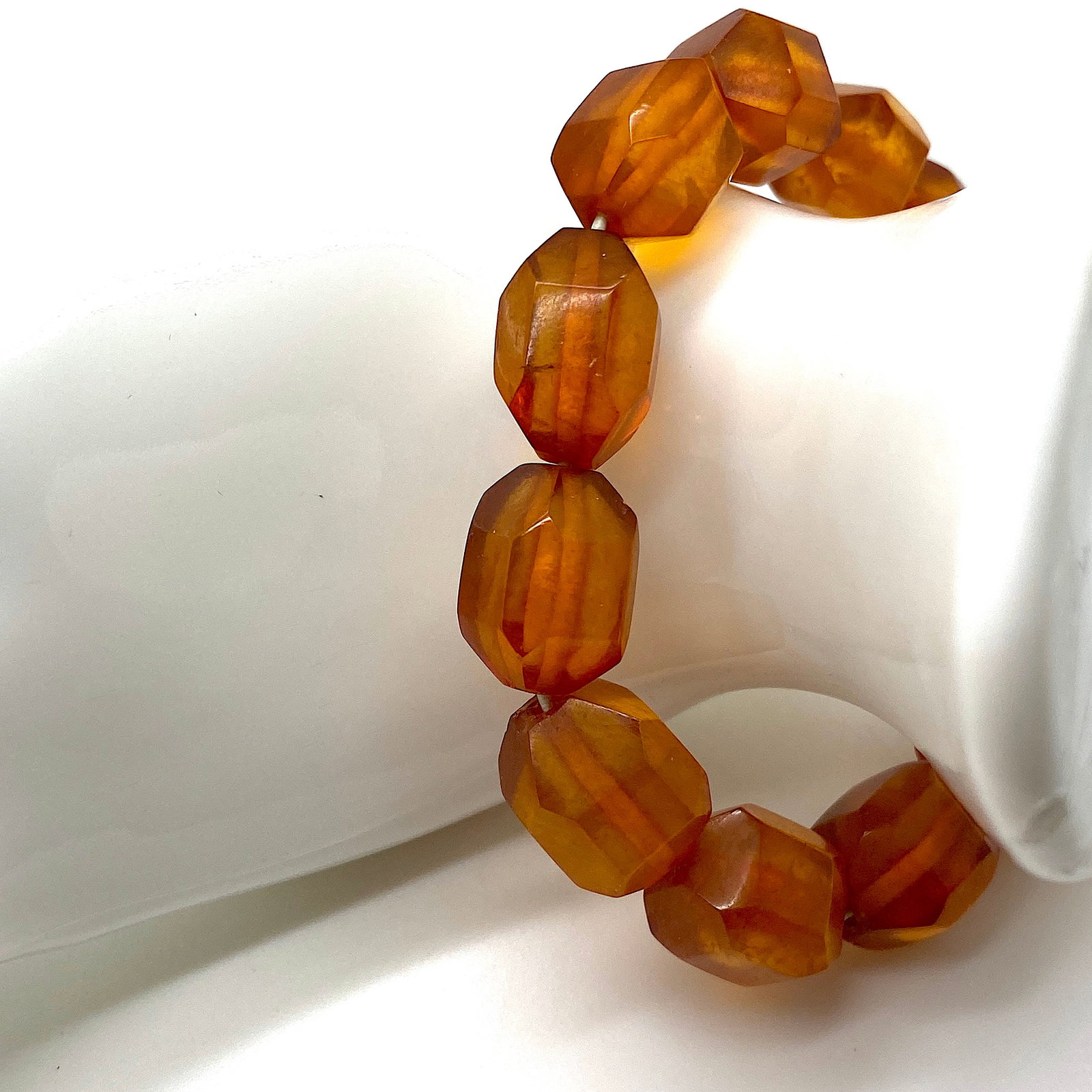 Marvellous Amber Bracelet made from Barrel shaped Amber beads - 6