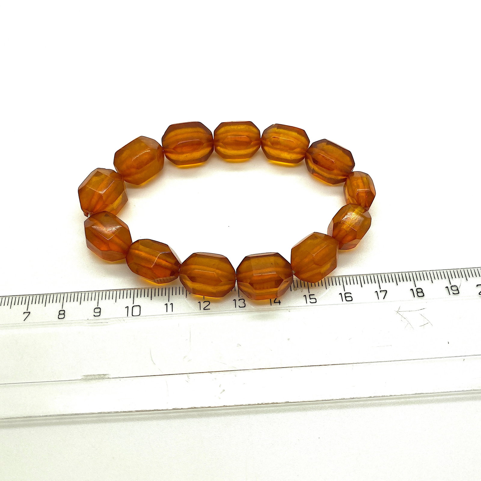 Marvellous Amber Bracelet made from Barrel shaped Amber beads - 7