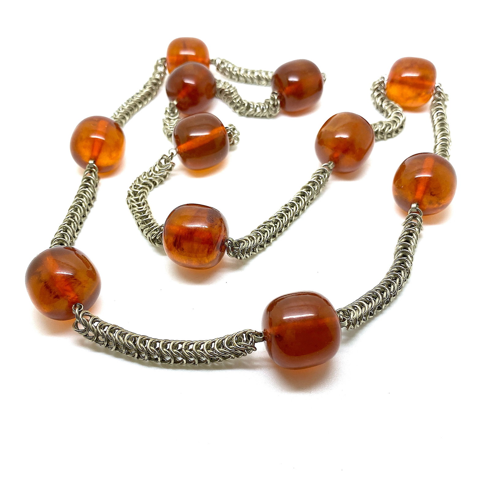 Extraordinary Vintage Amber Necklace made from Round Amber beads - 4