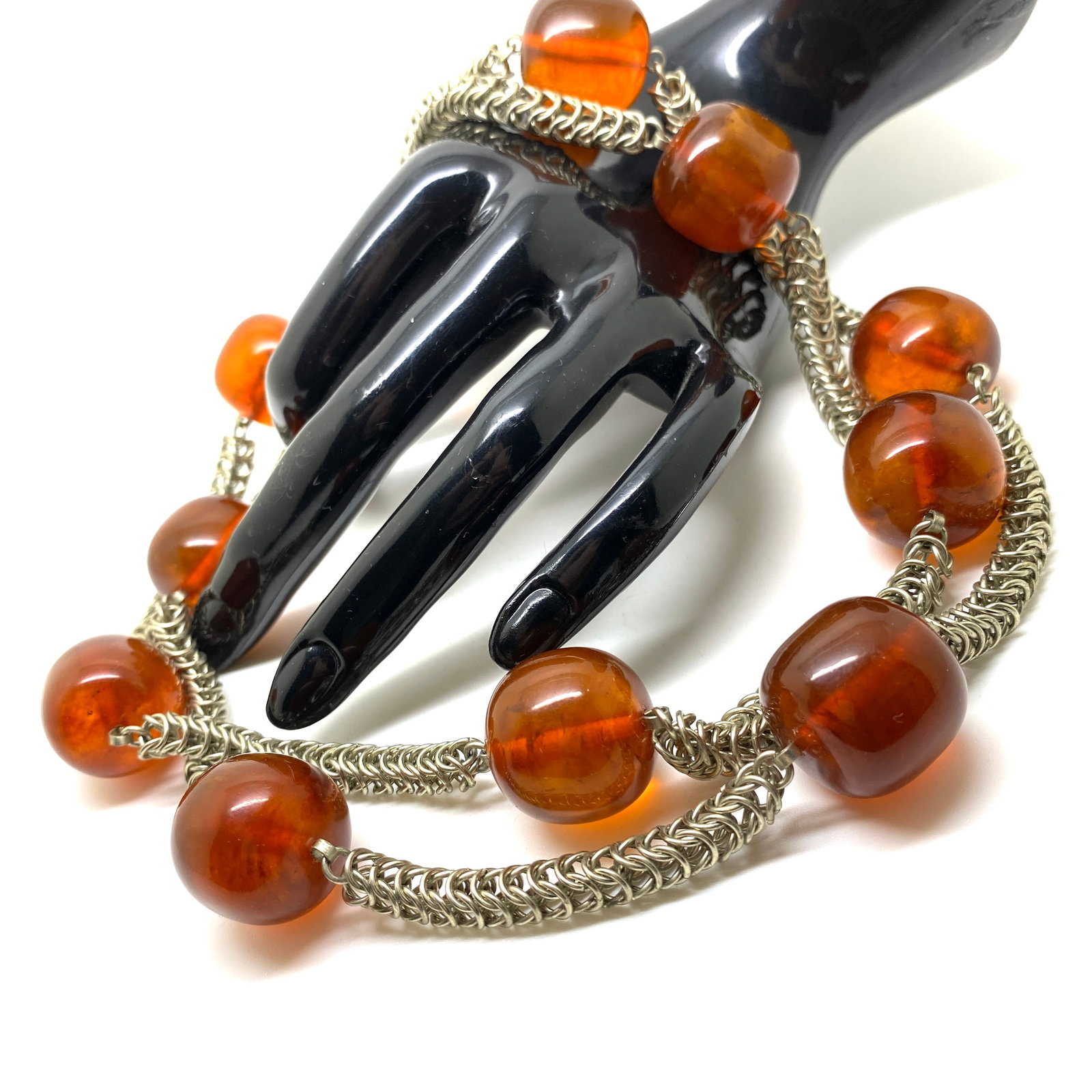 Extraordinary Vintage Amber Necklace made from Round Amber beads - 7