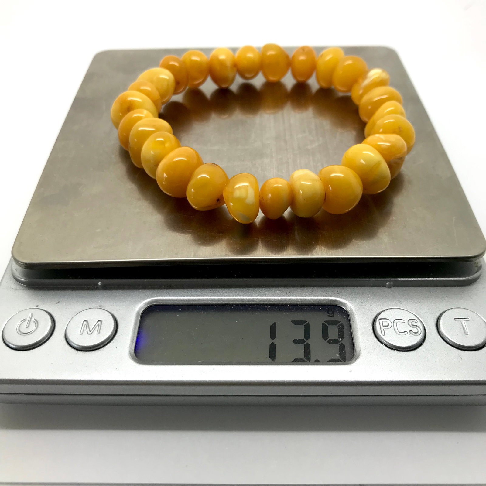 Impressive Amber Bracelet made from Natural shaped Amber beads - 8