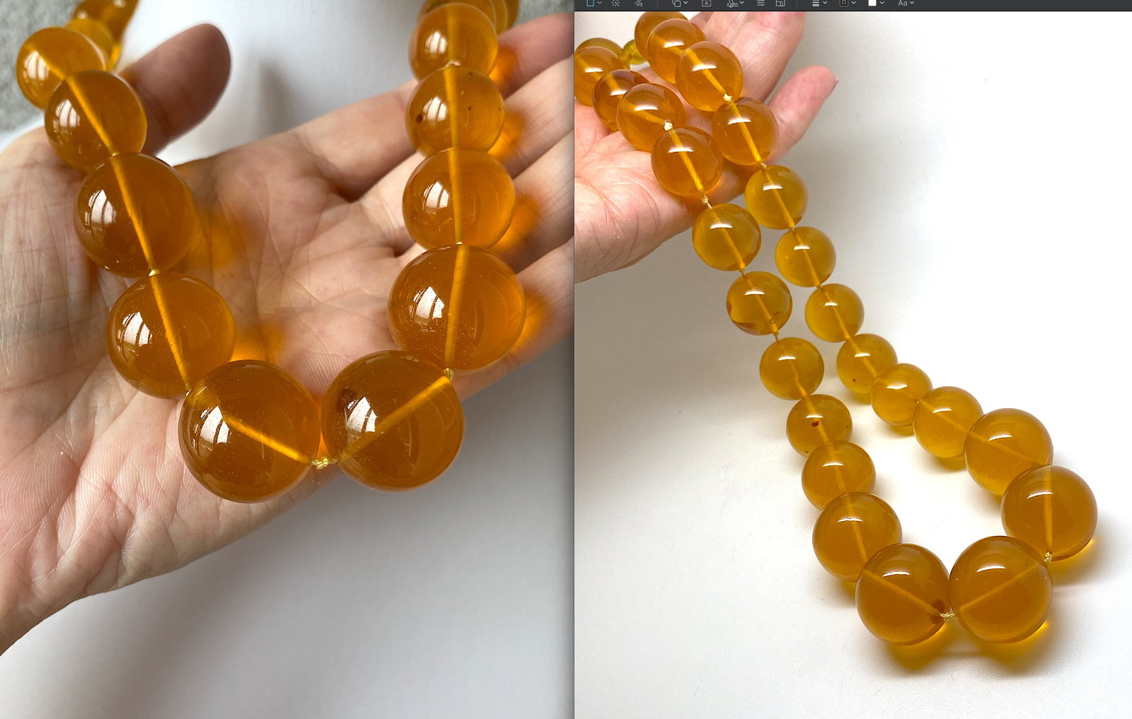 Remarkable Amber Necklace made from Round Amber beads - 6