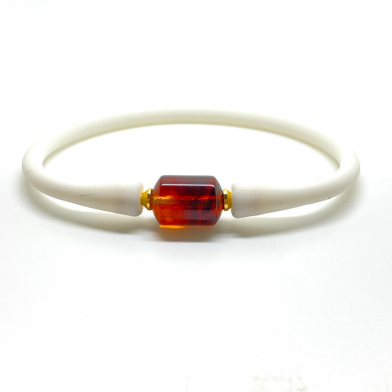 Extraordinary Amber Bracelet made from Doughnut shaped Amber bead - 5