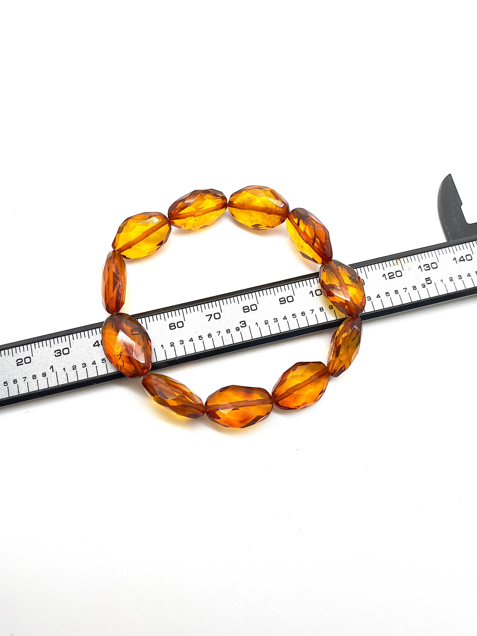 Splendid Amber Bracelet made from Hand Carved Amber beads - 5