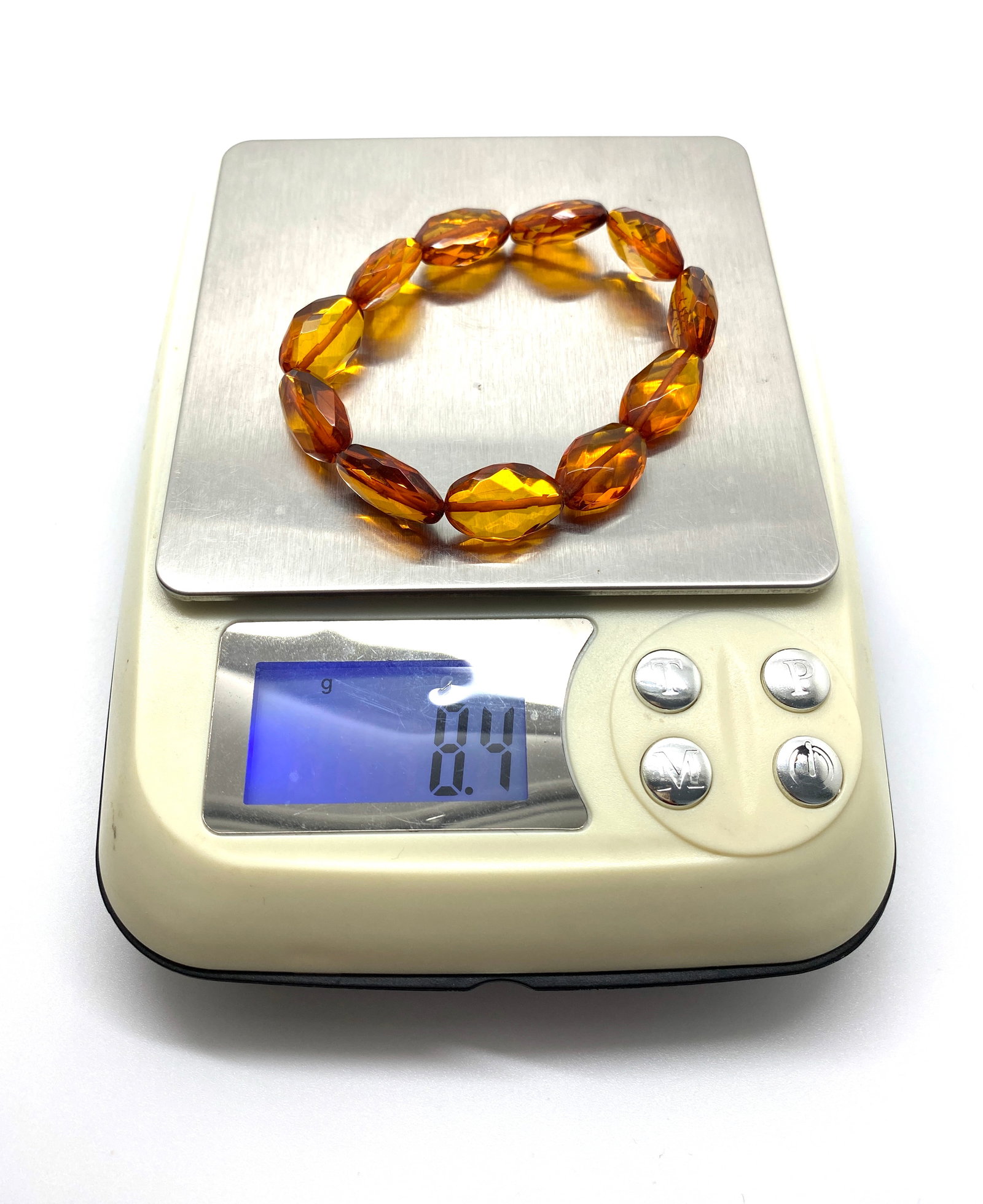 Splendid Amber Bracelet made from Hand Carved Amber beads - 6