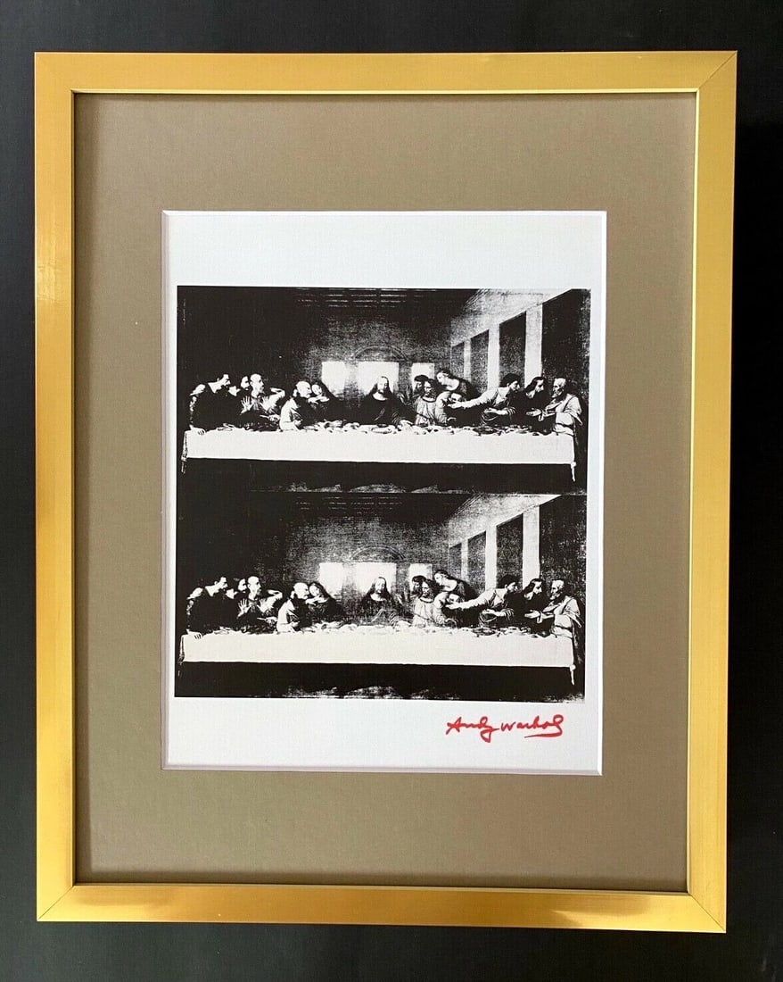 Andy Warhol 1980s Last Supper Signed Pop Art Print Collector Ready to Hang: Title: Andy Warhol 1980s Last Supper Signed Pop Art Print Collector Ready to Hang Description: This is a Beautiful and Scarce 1984 Print by Andy Warhol " TWO LAST SUPPER " FACSIMILE SIGNED IN RED INK
