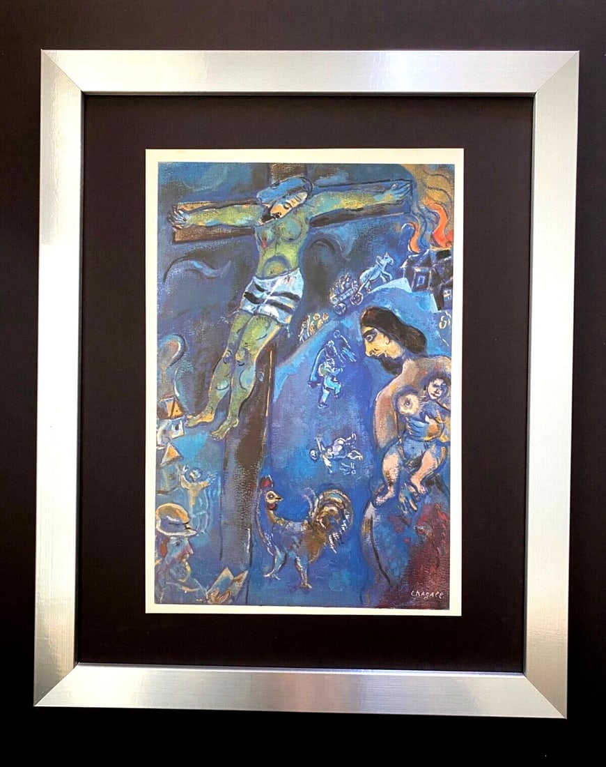 Marc Chagall Signed Print 1973 Framed Art Ready to Hang Display - 2