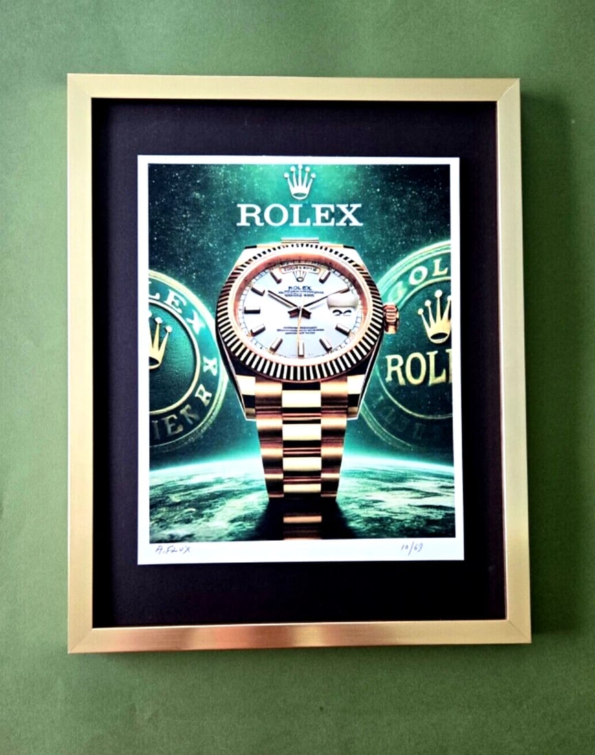 AIDAN FLUX | Hand Signed Original Print Framed LtdEdof69 COA | MY ROLEX: Title: AIDAN FLUX | Hand Signed Original Print Framed LtdEdof69 COA | MY ROLEXDescription: This is a Stunning and Scarce 100% Authentic New Print by Aidan Flux AIDAN Flux represents a new wave of