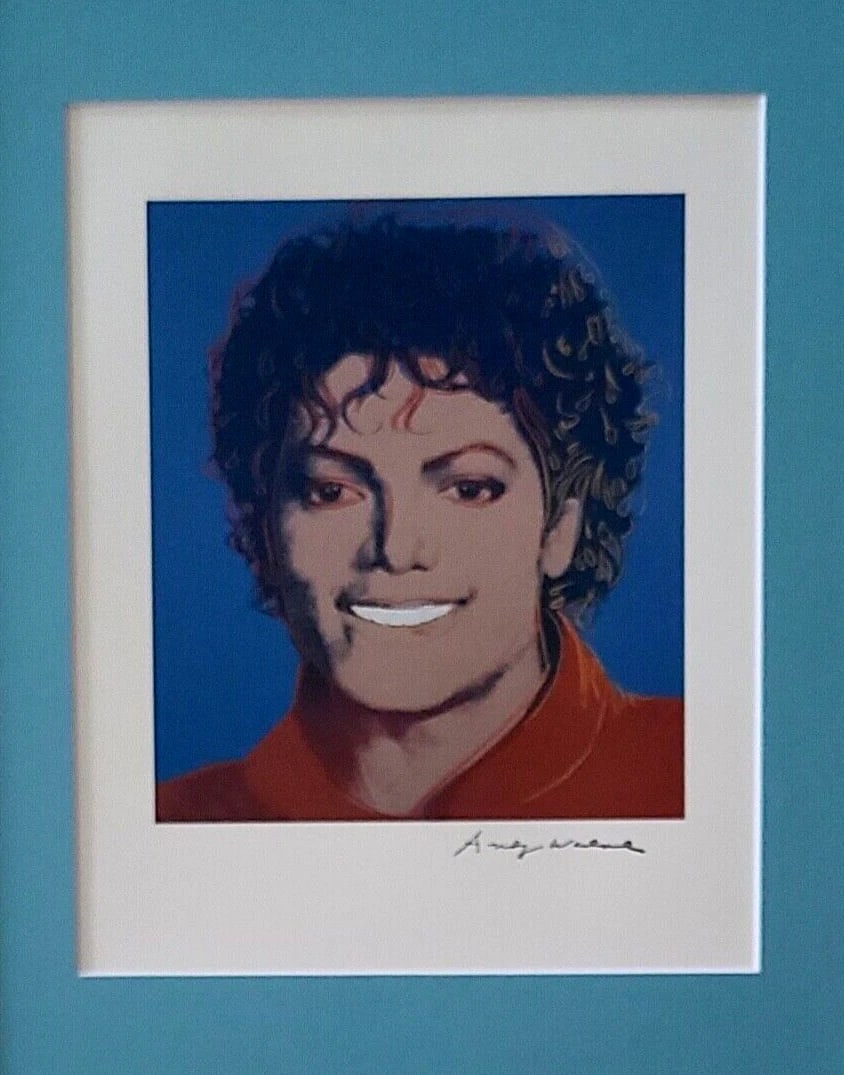 ANDY WARHOL + GORGEOUS 1980's SIGNED + MICHAEL JACKSON + PRINT MATTED & FRAMED - 3