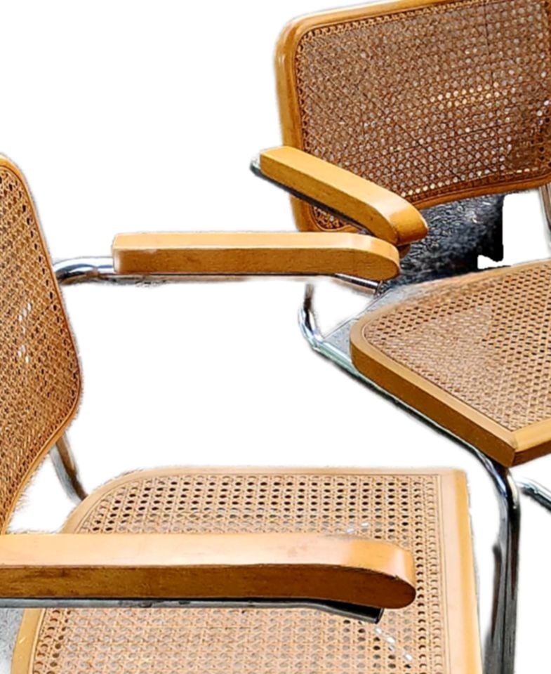 Pair of Mid-Century Cesca Italian Side Chairs by Marcel Breuer. Original designed 1928 as at MoMa. - 3