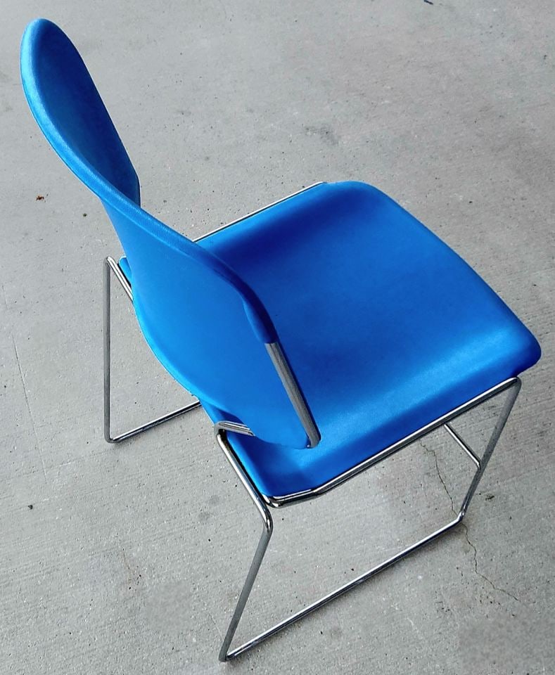 Pair of Mid-Century Blue Matrix Chairs by T. Tolleson for Krueger, 1970s - 4